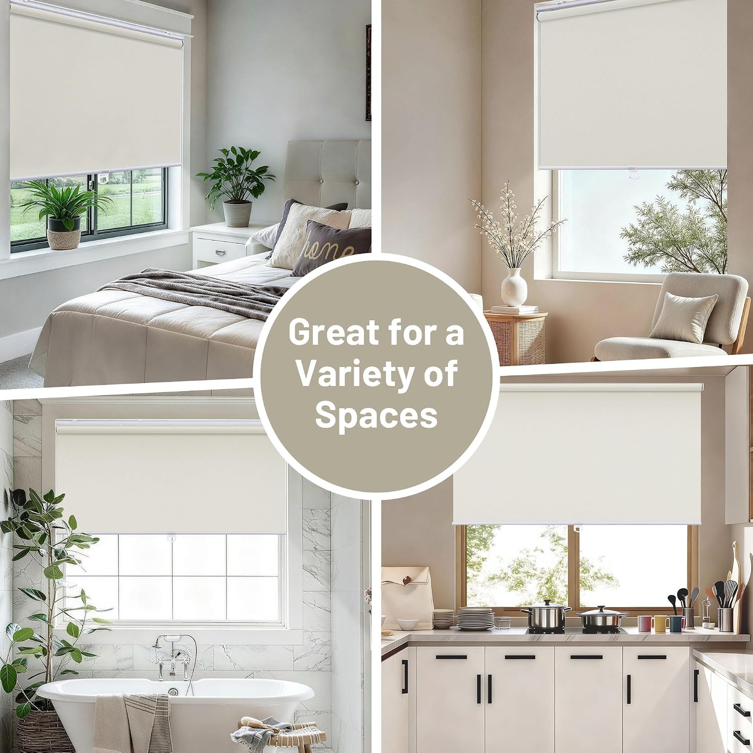 Detalle 1 de SUNOFF Cordless Blackout Roller Shade 72" x 72
