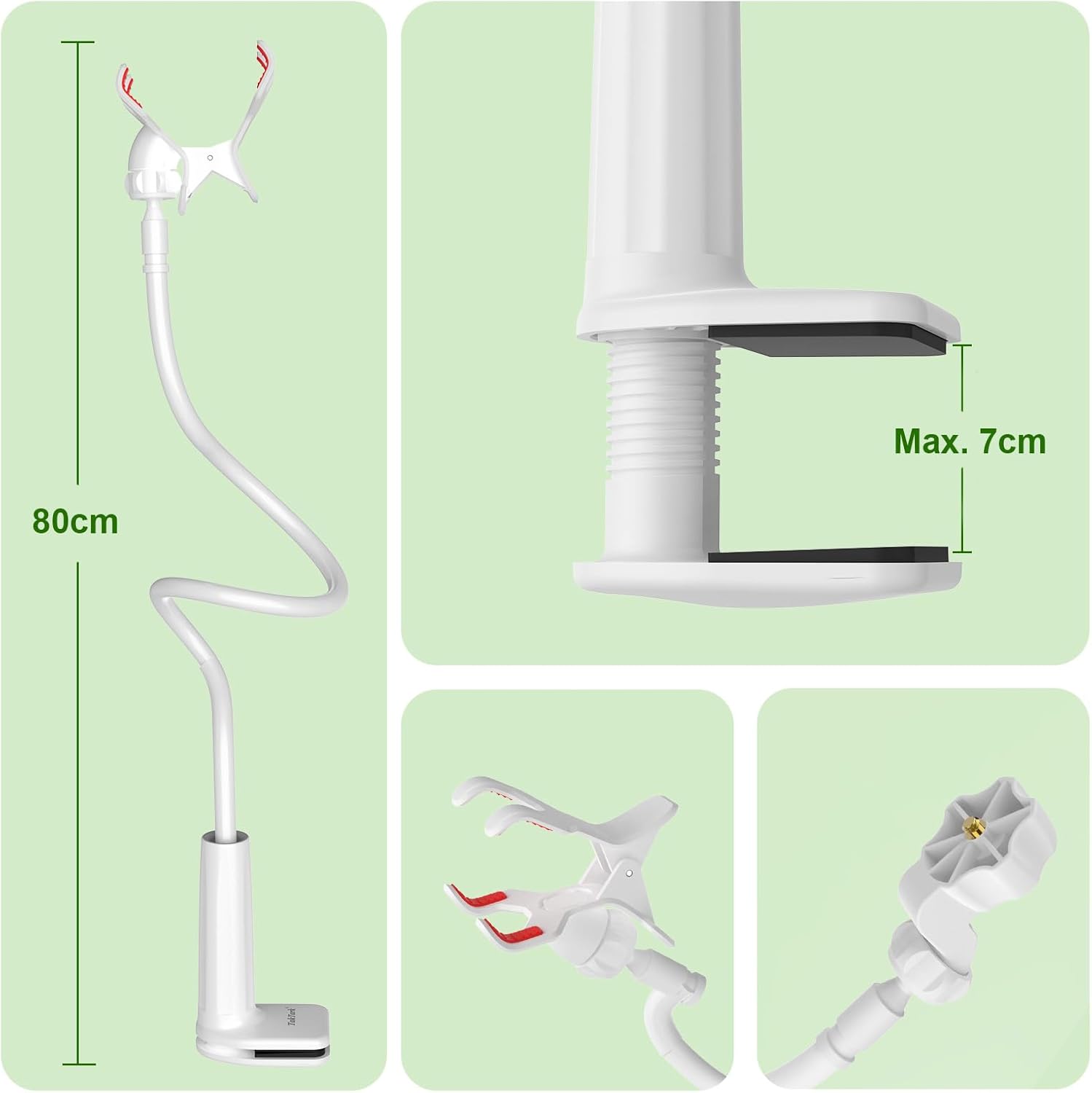 Thumbnail 3 de TakTark Support universel pour babyphone : support flexible avec pinçe et adaptateur 1/4
