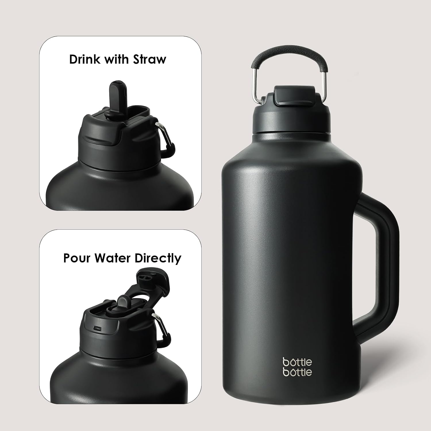 Thumbnail 4 de BOTTLE BOTTLE Isolierte Wasserflasche 1,8 L Schwarz