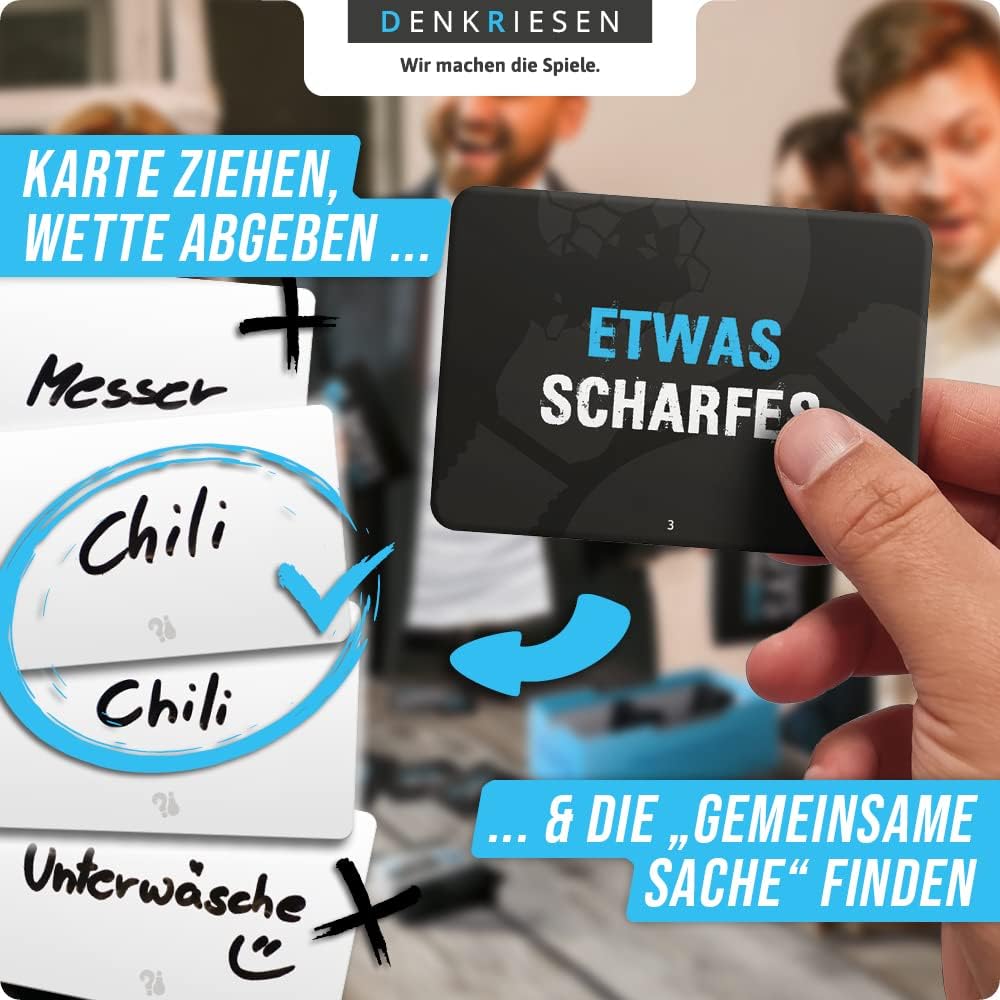 Thumbnail 2 de DENKRIESEN PARTYFIEBER „GEMEINSAME SACHE“ Partyspiel mit Überraschungseffekt (120 Wettchips, 300 Karten)