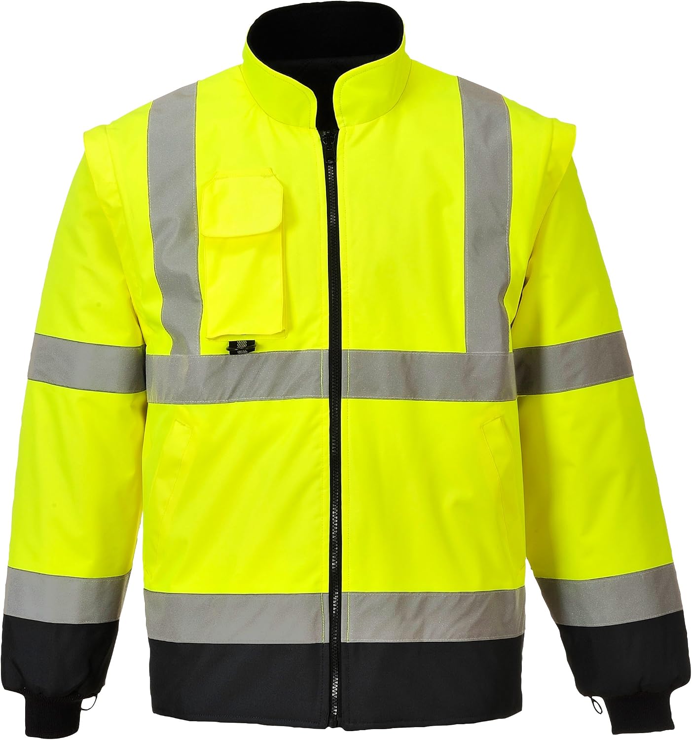 Detalle de Portwest Workwear da Uomo ad Alta visibilità 7 in1 Contrasto Giacca