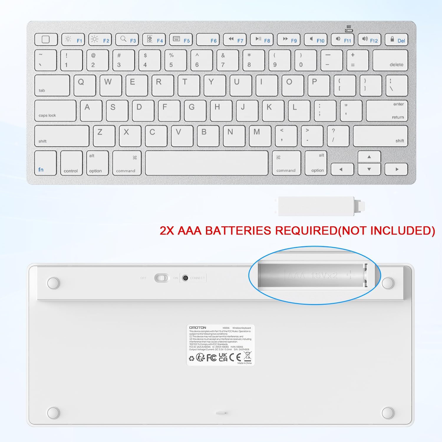 Detalle de OMOTON Bluetooth Keyboard for iPad, 10 m