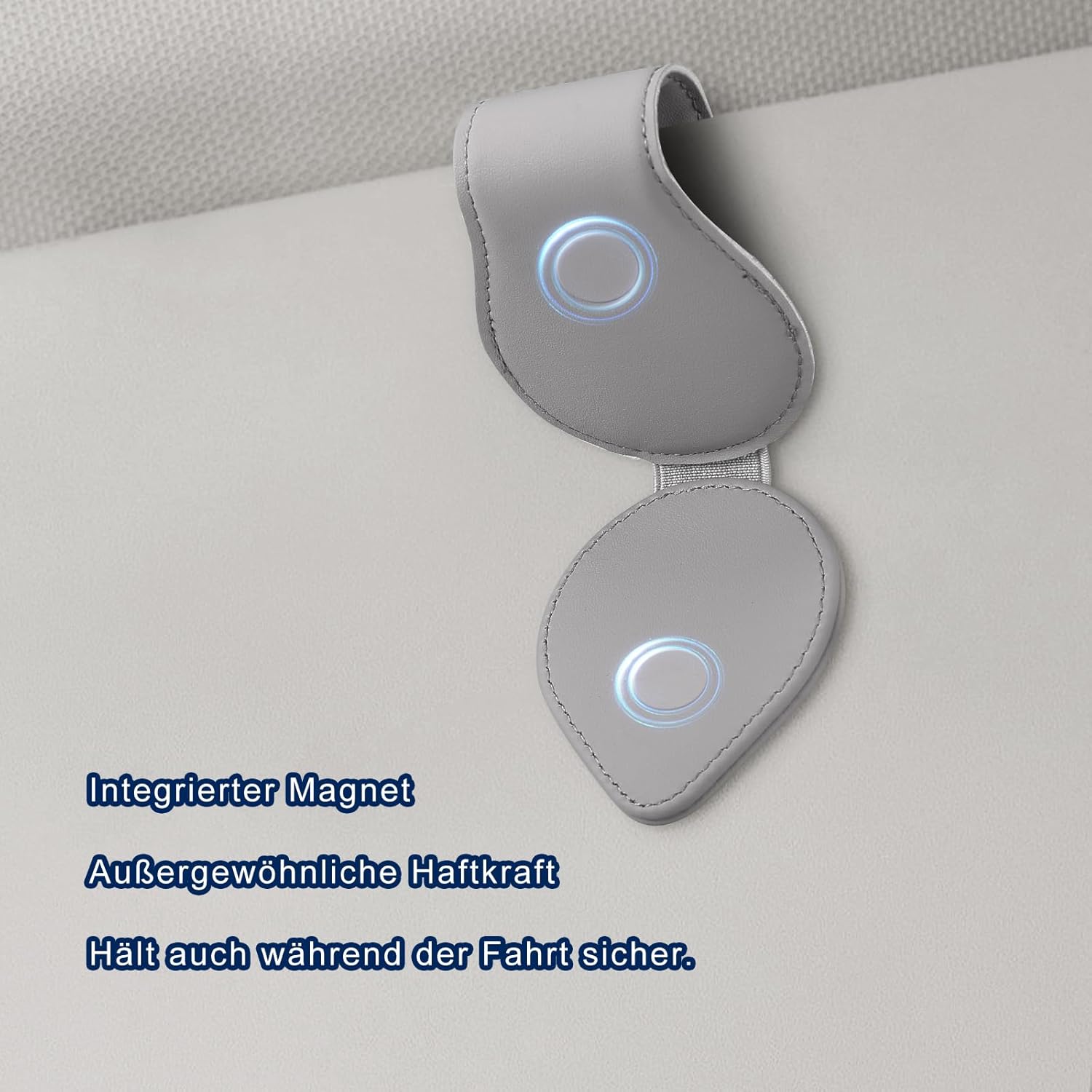 Thumbnail 2 de LIHAO Brillenhalter für Auto an der Sonnenblende (Grau) mit Magnet- sowie Ablagefunktion