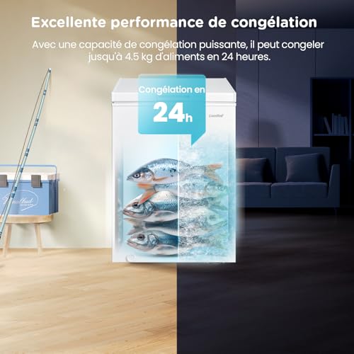 Detalle 2 de COMFEE' 99L Congelateur Coffre – Conversion Congélateur/Réfrigérateur, Blanc
