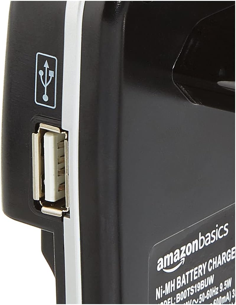 Thumbnail 2 de Amazon Basics Batterieladegerät für Ni-MH AA/AAA Akkus mit USB-Port (Schwarz)