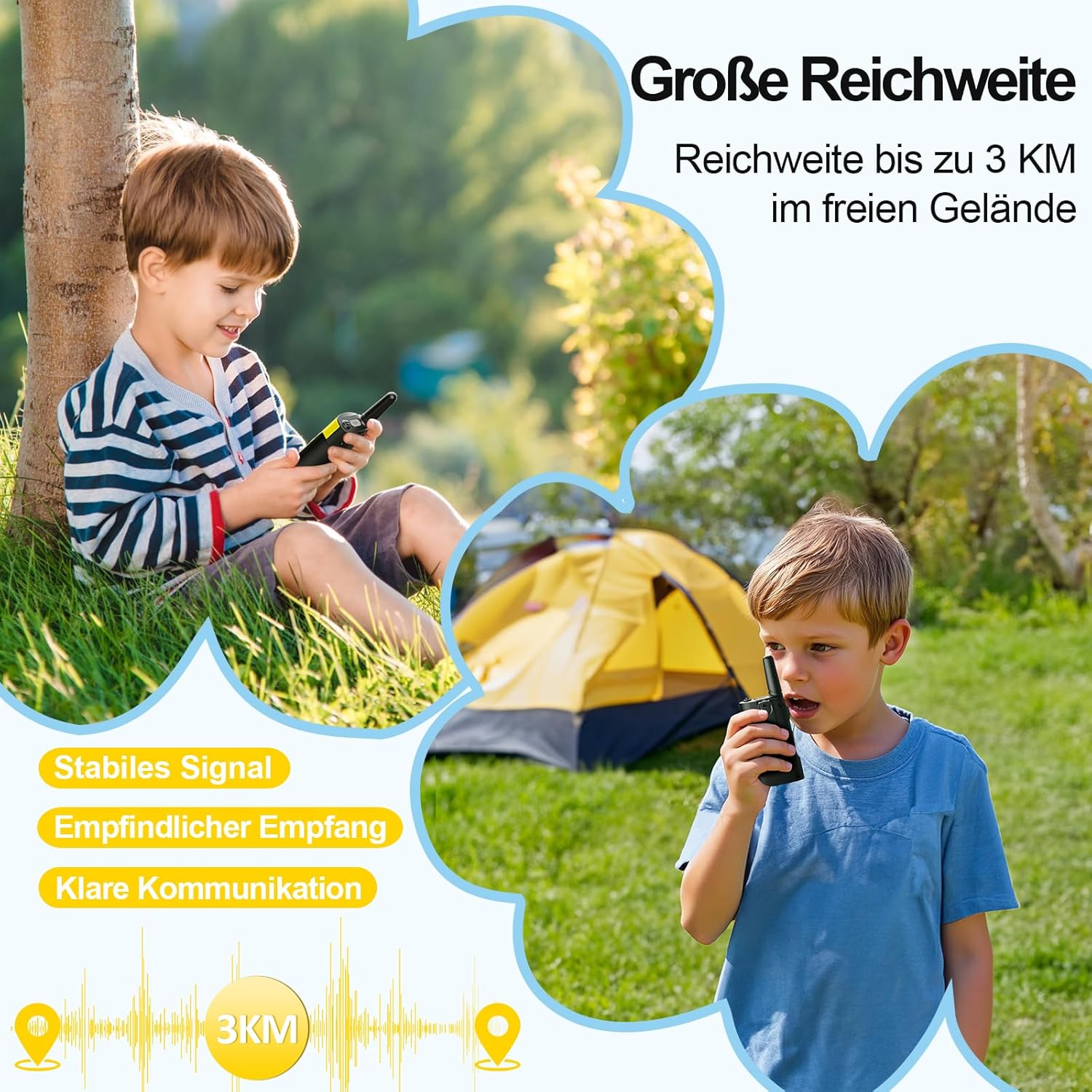 Detalle de AWANFI Kinders-Walkie-Talkie: Wiederaufladbar, sicher und praktisch für Outdoor-Abenteuer