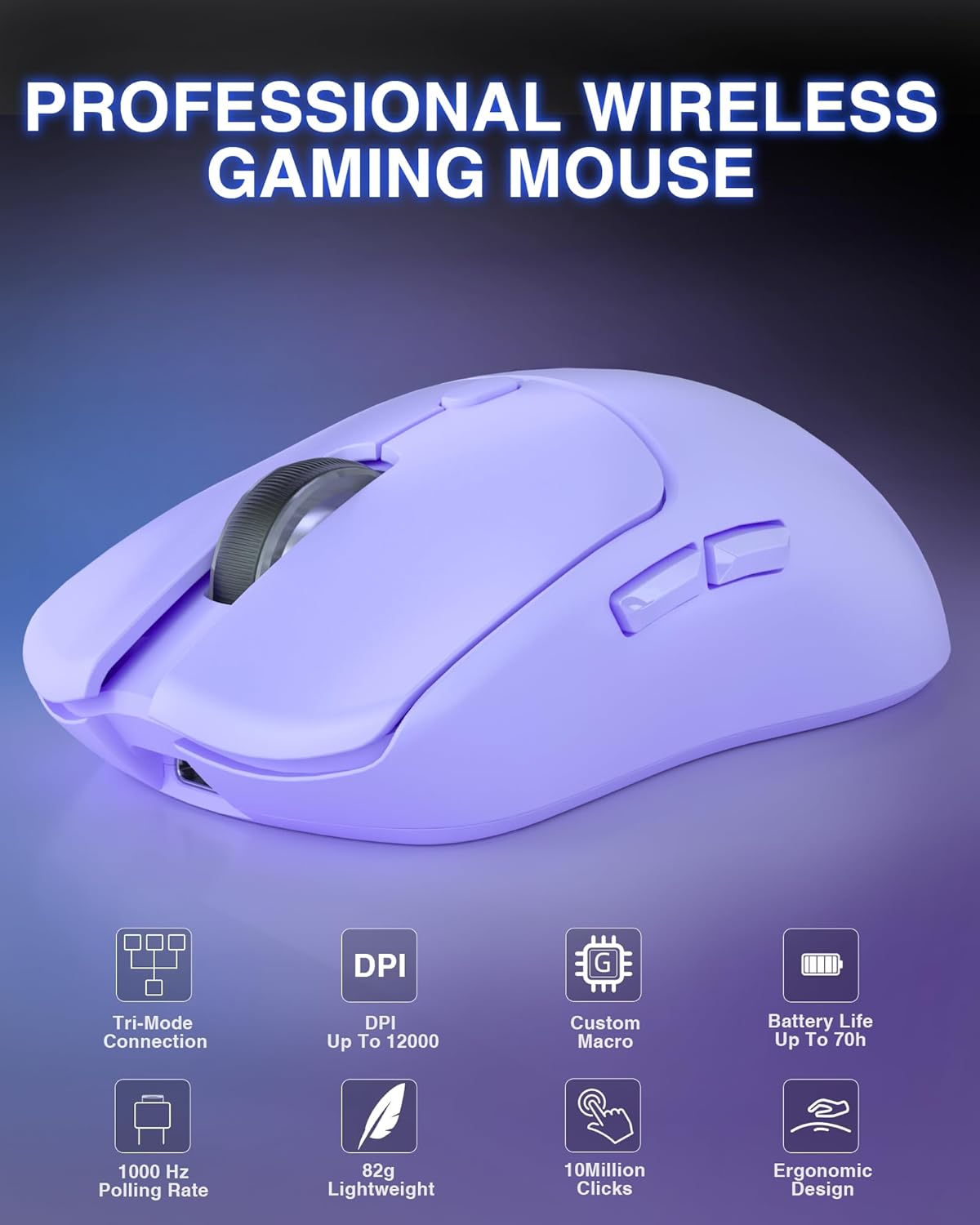 Thumbnail 1 de AULA SC580 Wireless Gaming Mouse — Tri-Mode, 12000 DPI, 81g, Programmable Buttons