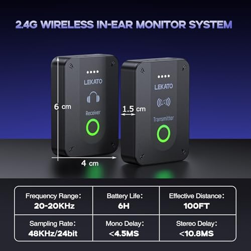 Thumbnail 5 de LEKATO MS-02 In-Ear Monitor wireless: monitoraggio in-ear professionale per prove, live e guitar</>