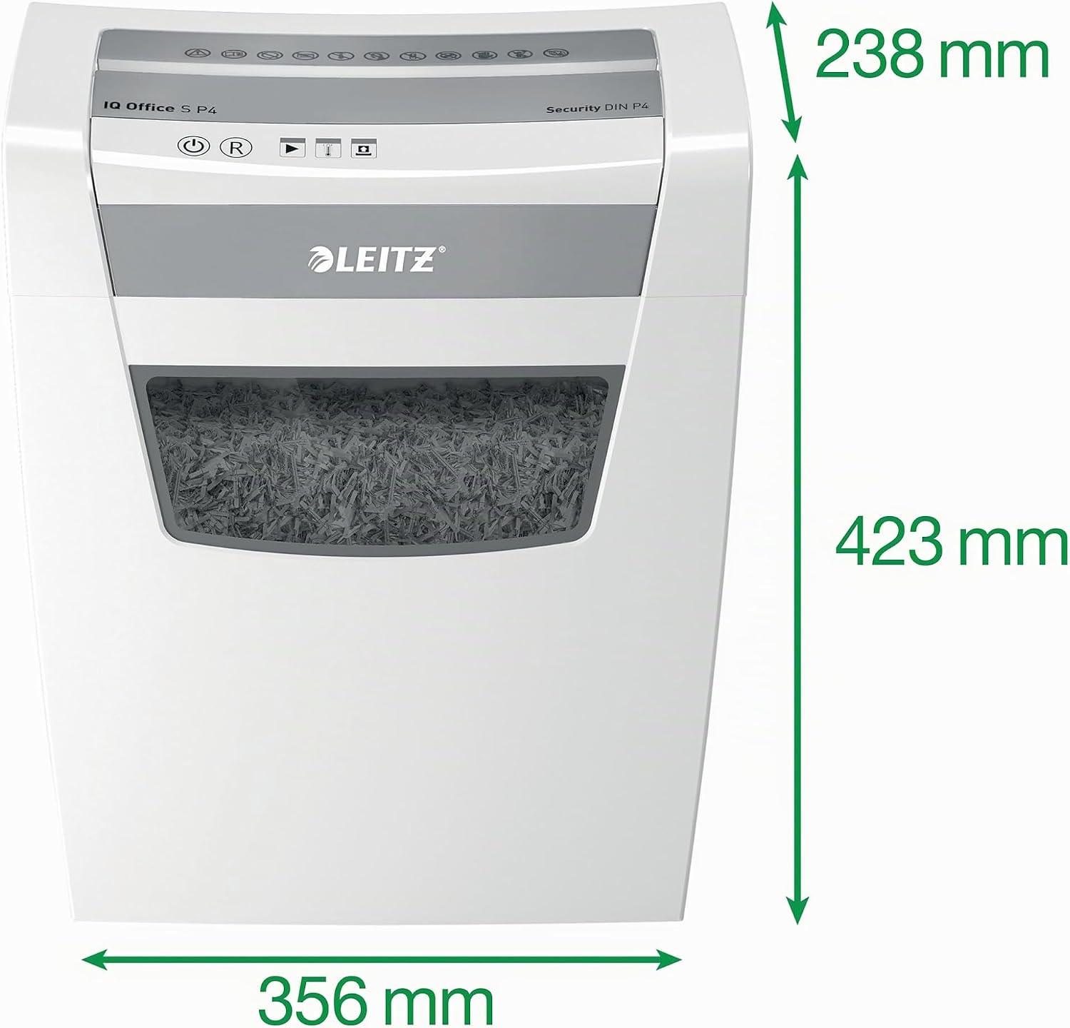 Detalle de Leitz IQ Office S 80990000 Destructeur de Documents — destruction croisée P4, 12–14 feuilles, 23 L