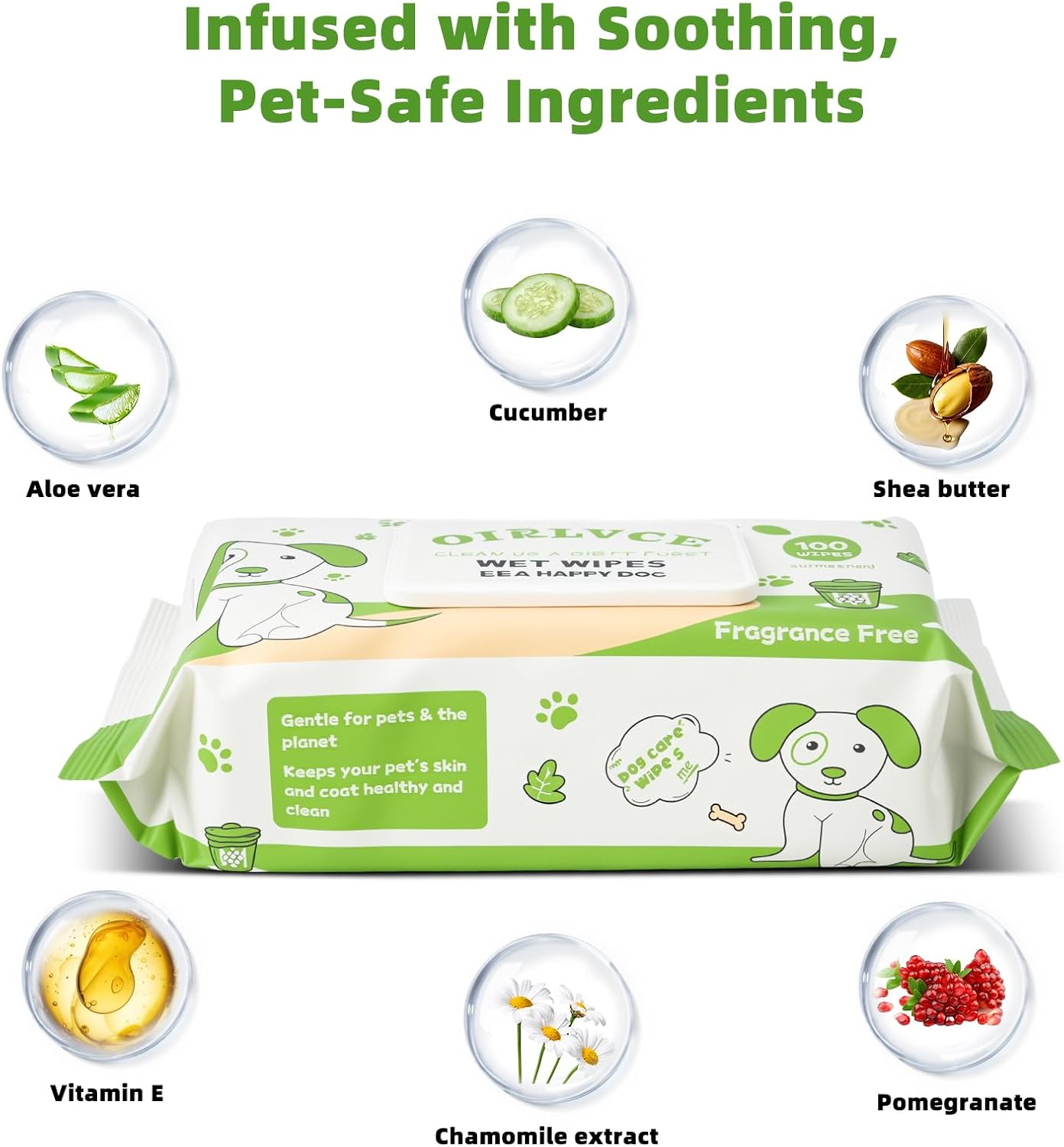Thumbnail 4 de OIRLVCE 200-pack Hypoallergenic Dog Wet Wipes (Fragrance Free) for paws, bum, ears & eyes