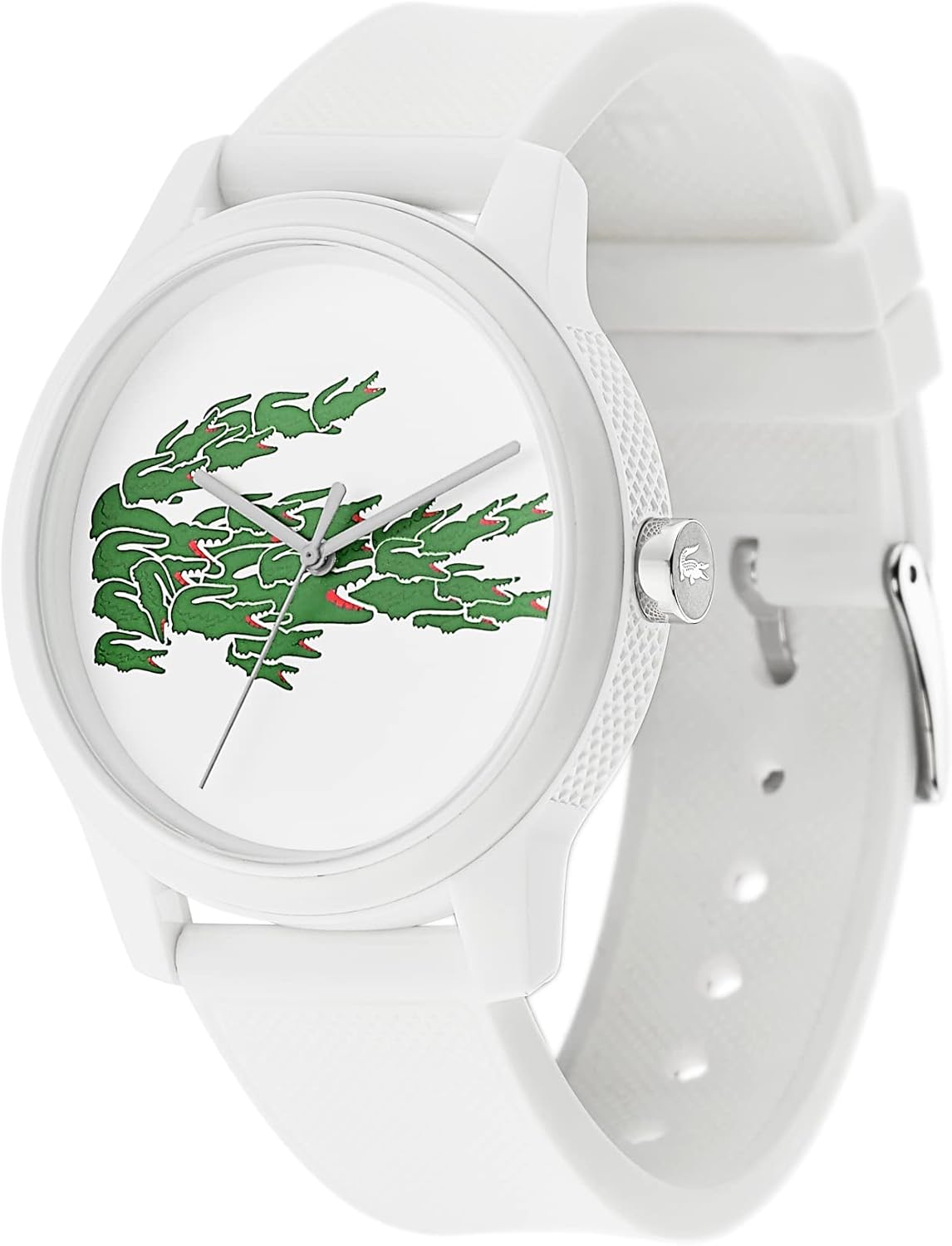 Thumbnail 1 de Lacoste Analog Quarzuhr – Unisex, silberweißes Zifferblatt, Silikonband mit Petit Piqué