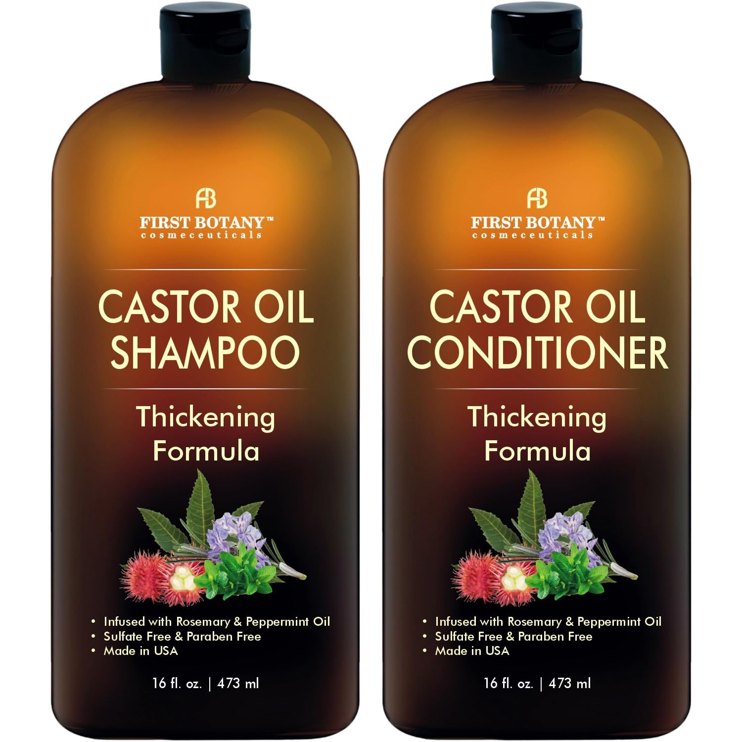 Detalle de Castor Oil Shampoo and Conditioner 16 oz