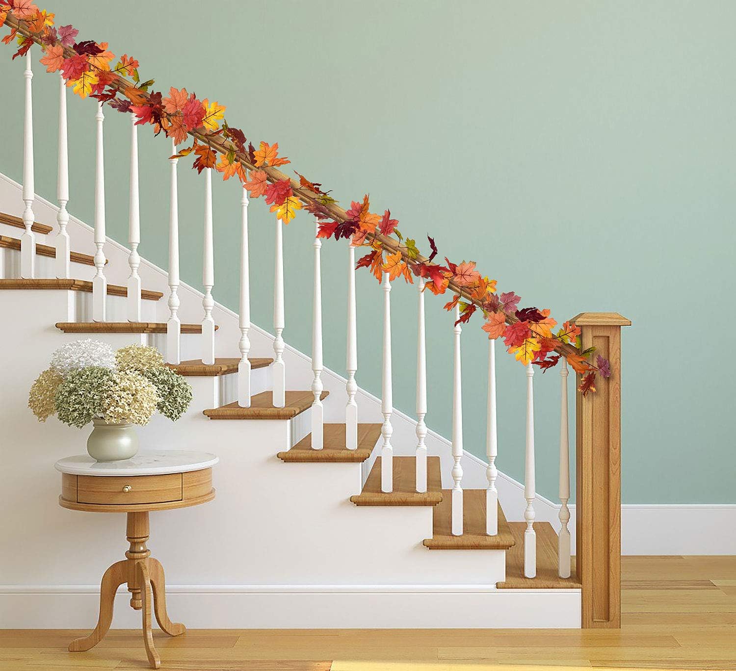 Detalle 2 de DearHouse EEWTE-018 Fall Garland, 2-Pack 7-Color Maple Leaves, 5.9 Feet