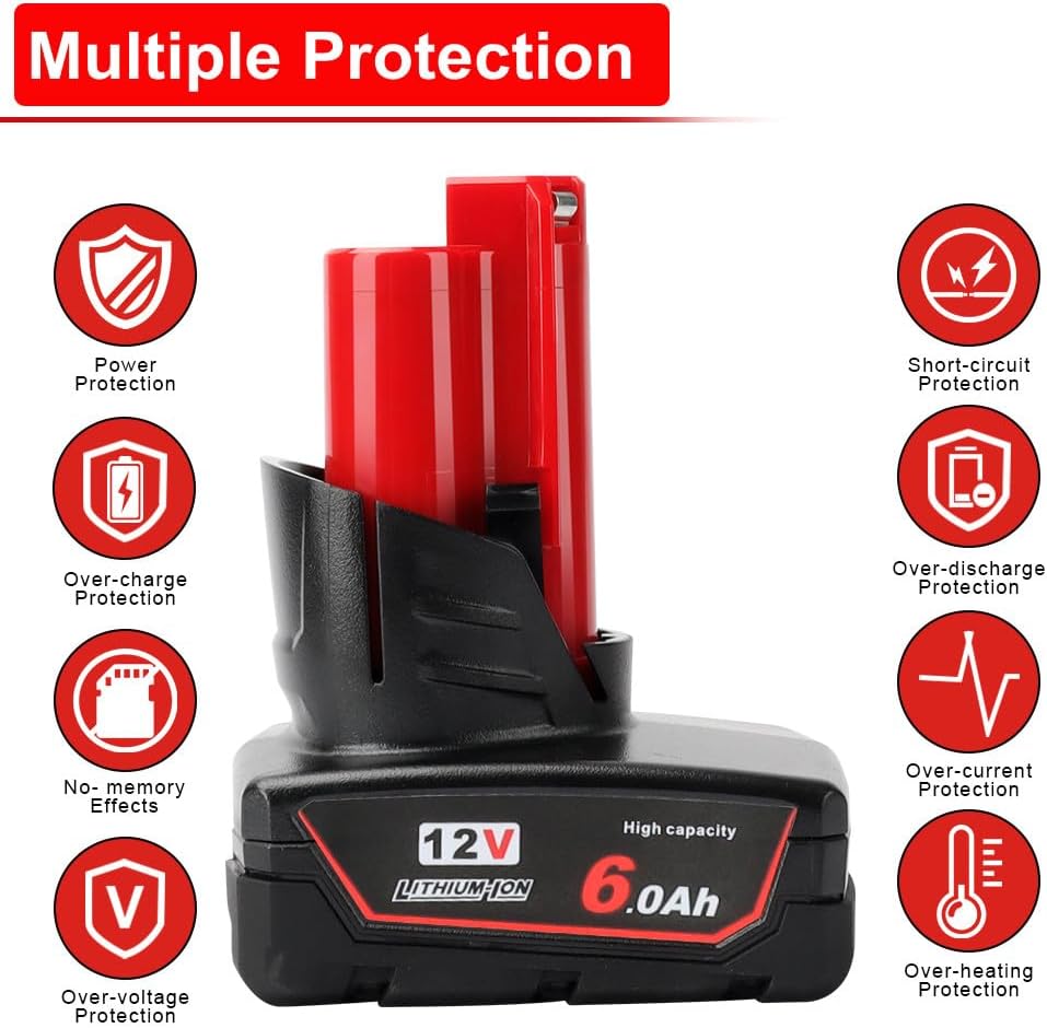 Detalle 2 de Powarobor M12 6.0Ah replacement battery