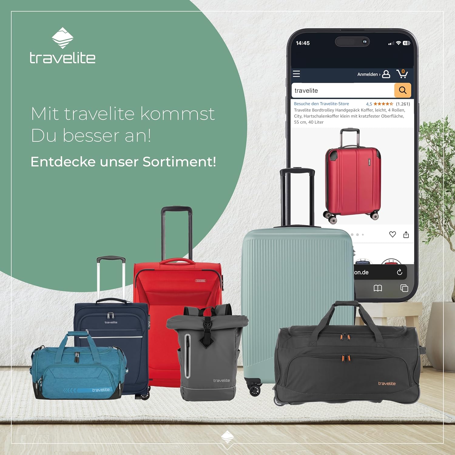 Thumbnail 6 de Travelite City Handgepäck Trolley klein – 55x40x20 cm, 40 l, 2,7 kg, Hartschale aus ABS