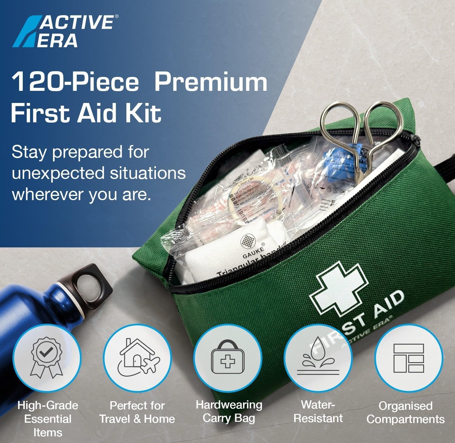 Detalle de 120 Piece Premium First Aid Kit Travel Bag
