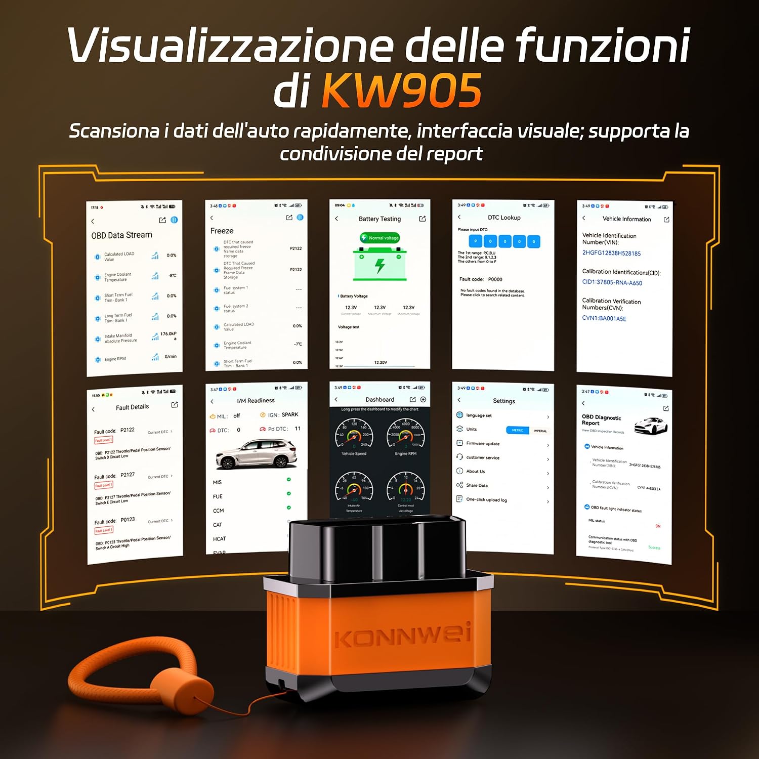 Thumbnail 3 de KONNWEI KW905 OBD2 Bluetooth diagnostico