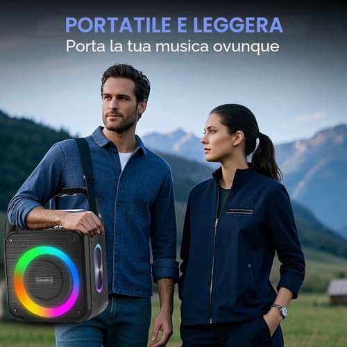 Thumbnail 6 de Macchina Karaoke socodox: Sistema PA portatile con 2 microfoni wireless, Bluetooth 5.3 e luce RGB