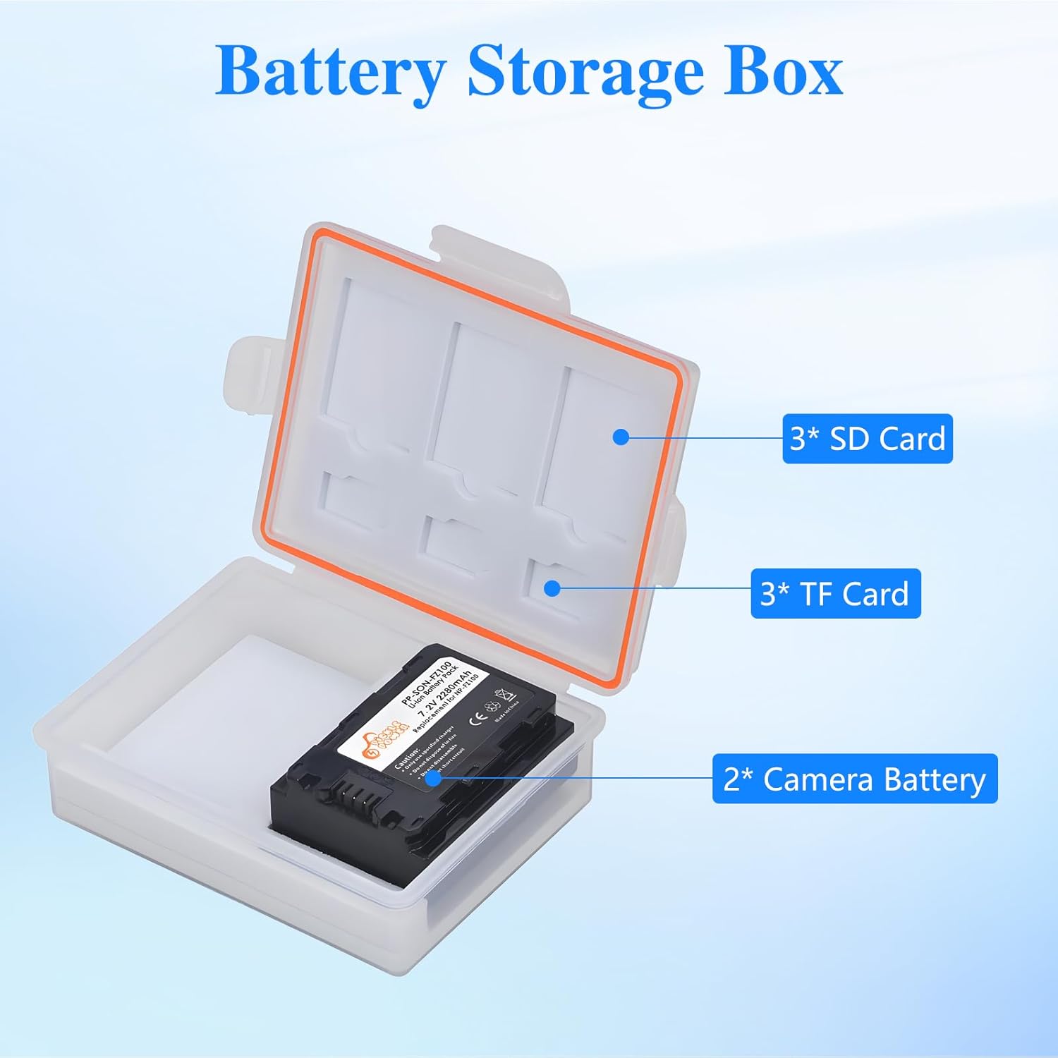 Thumbnail 4 de Pickle Power NP-FZ100 replacement battery (2 x 2280mAh) with storage case for Sony cameras