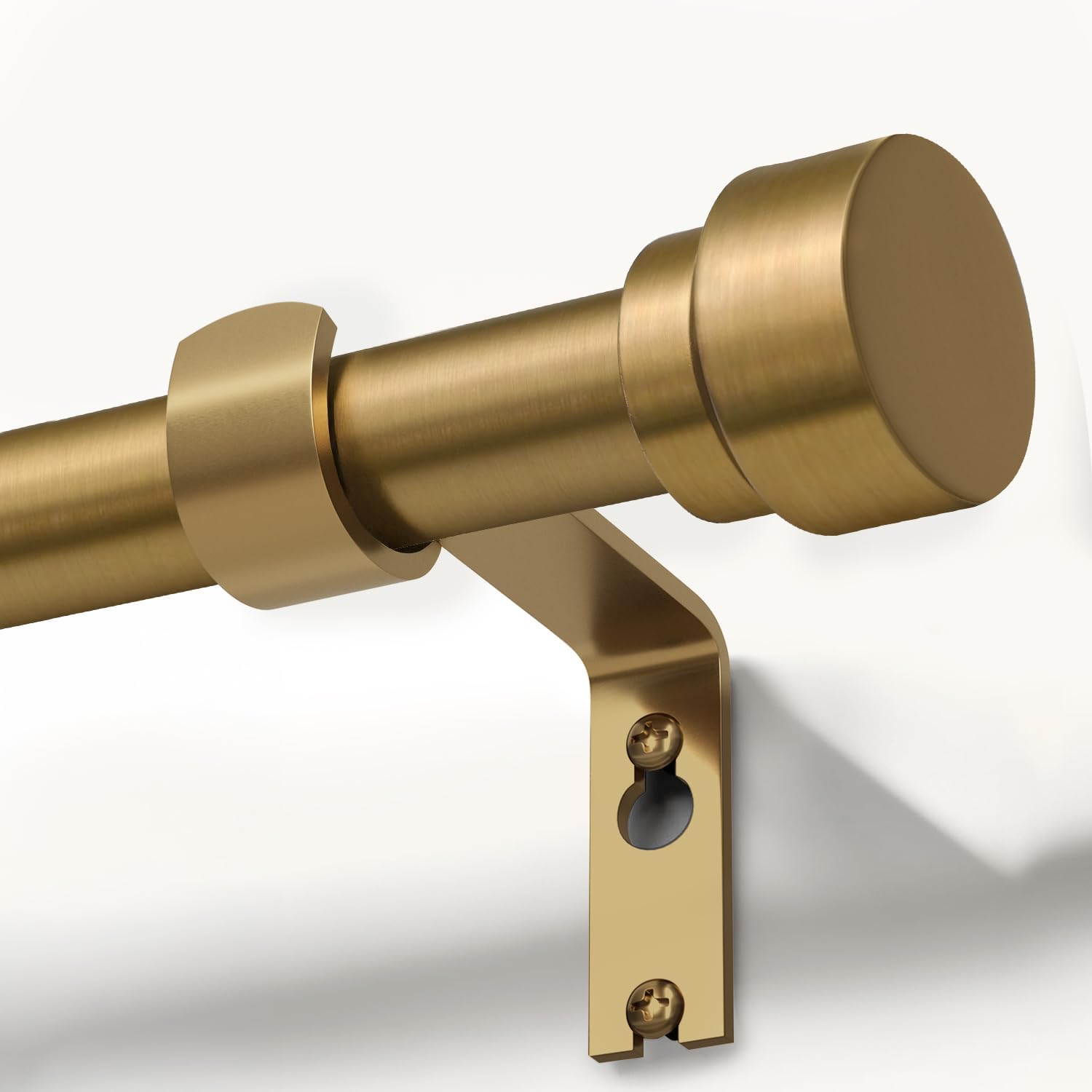 Lootkell Warm Gold Adjustable Curtain Rods (32–60 In) with Solid Metal Finials