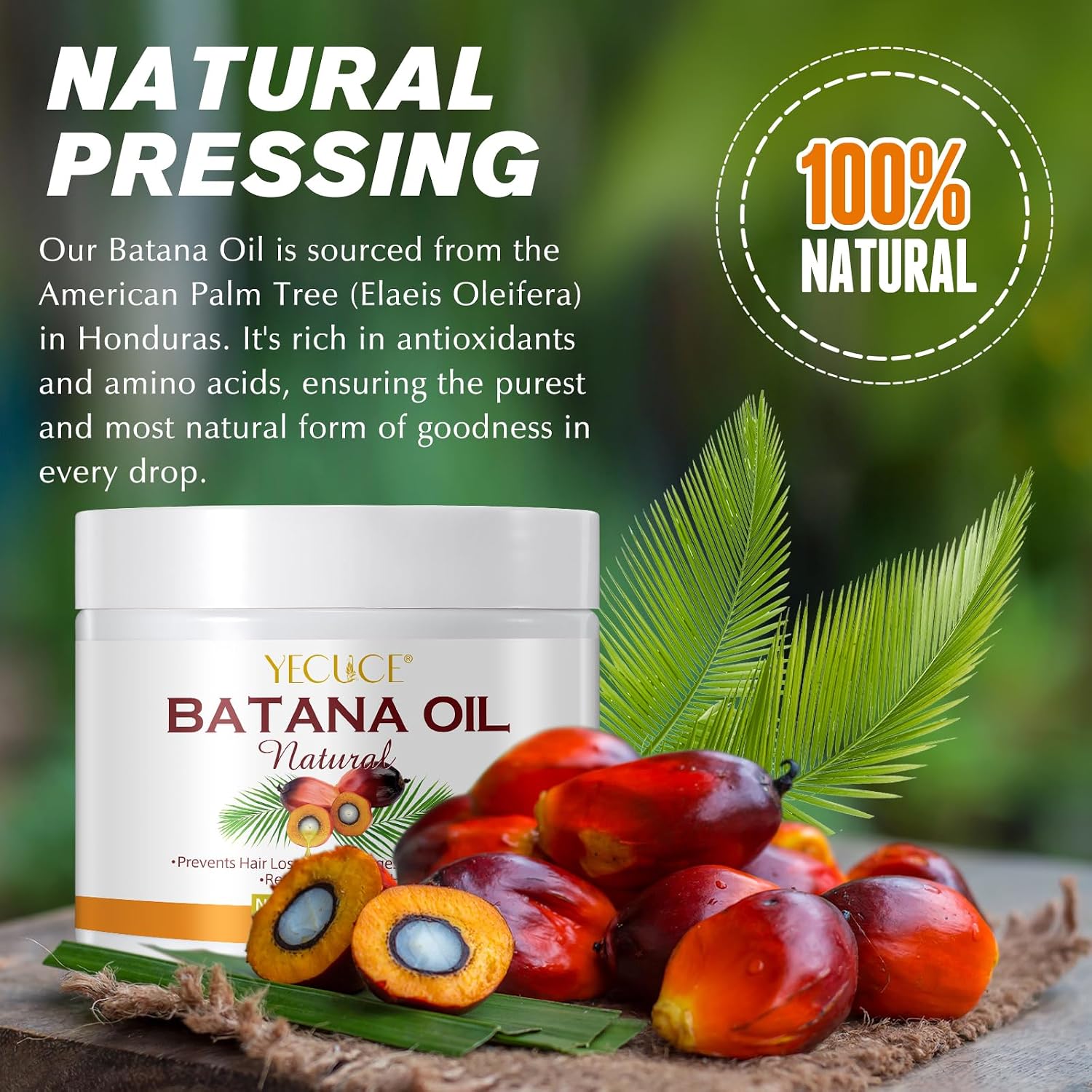 Detalle 2 de Huile de batana pure pour la pousse des cheveux Dr Sebi Pure et Naturelle – 220 g