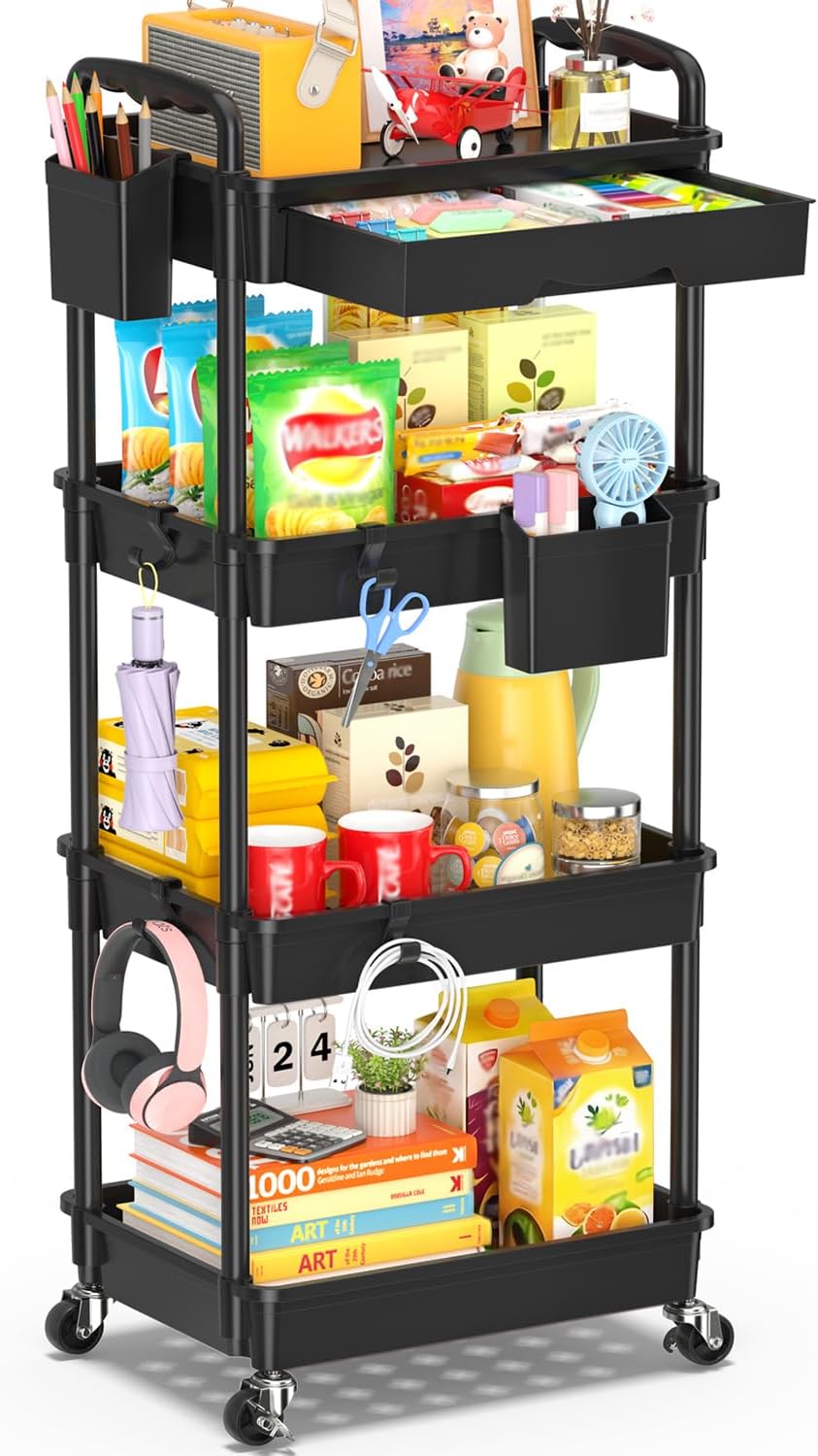 Detalle de SUNALLY 4-Tier Rolling Cart