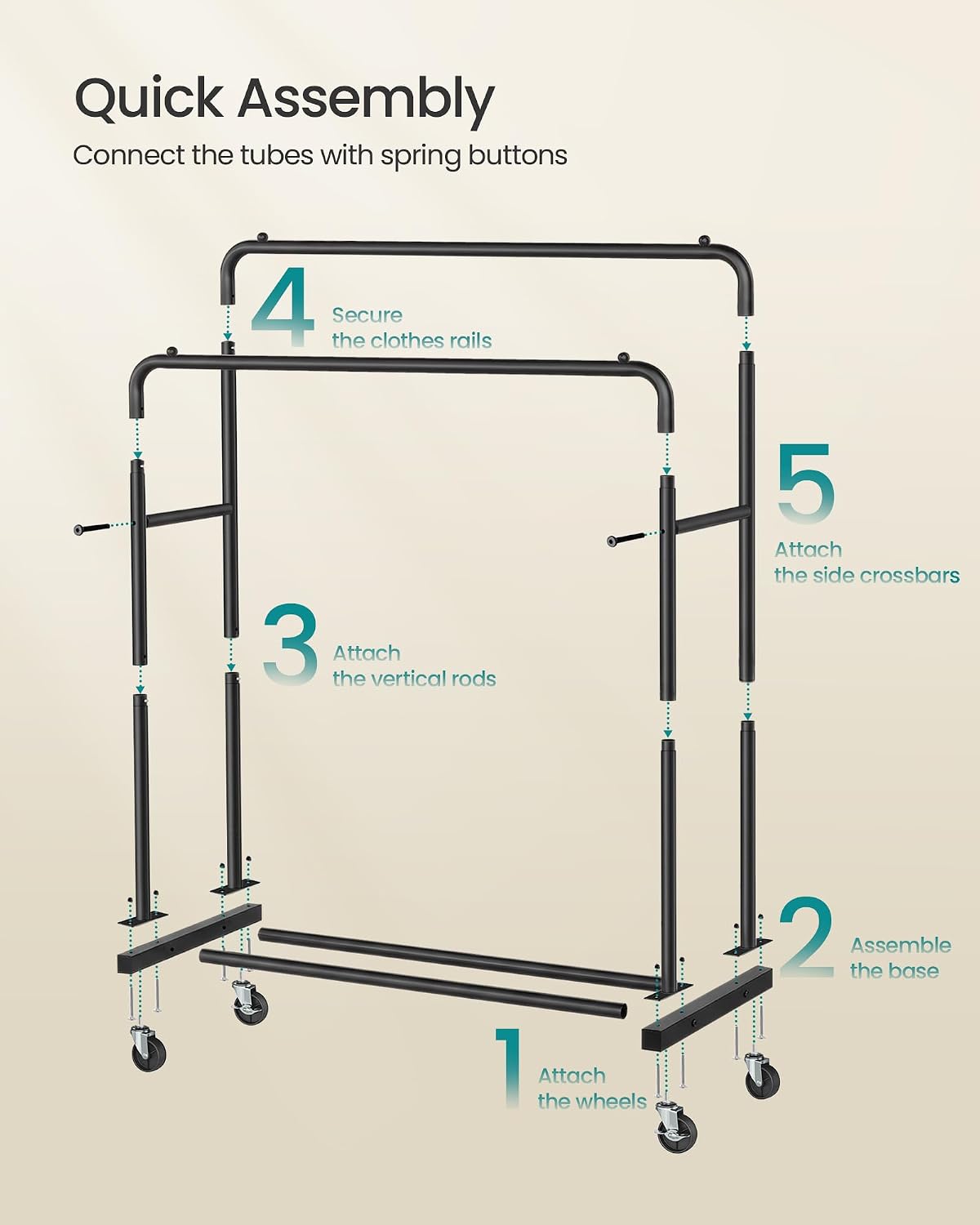 Thumbnail 5 de SONGMICS HSR016BH01 clothes rack 50 kg