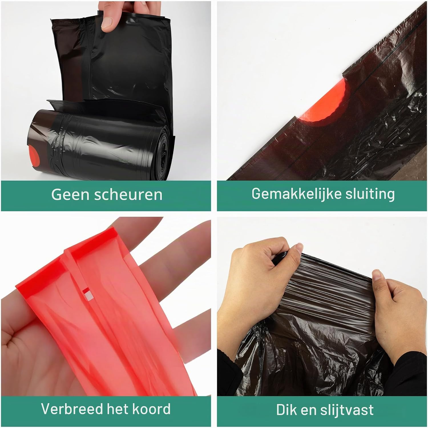 Detalle de SWIHELP vuilniszakken 15 liter met trekkoord, 280 stuks van PE
