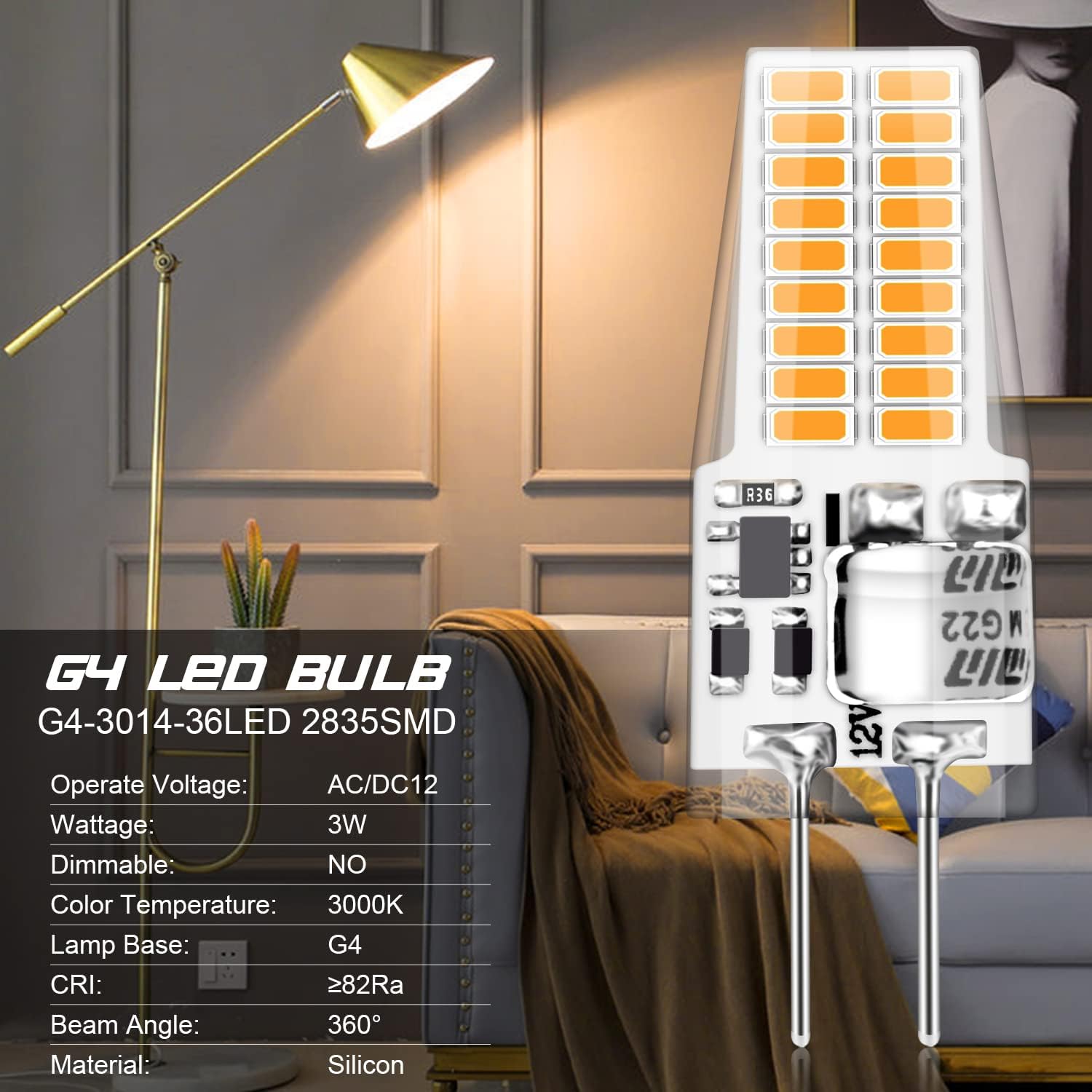 Detalle 2 de Auting G4 LED 3W Warmweiß 3000K