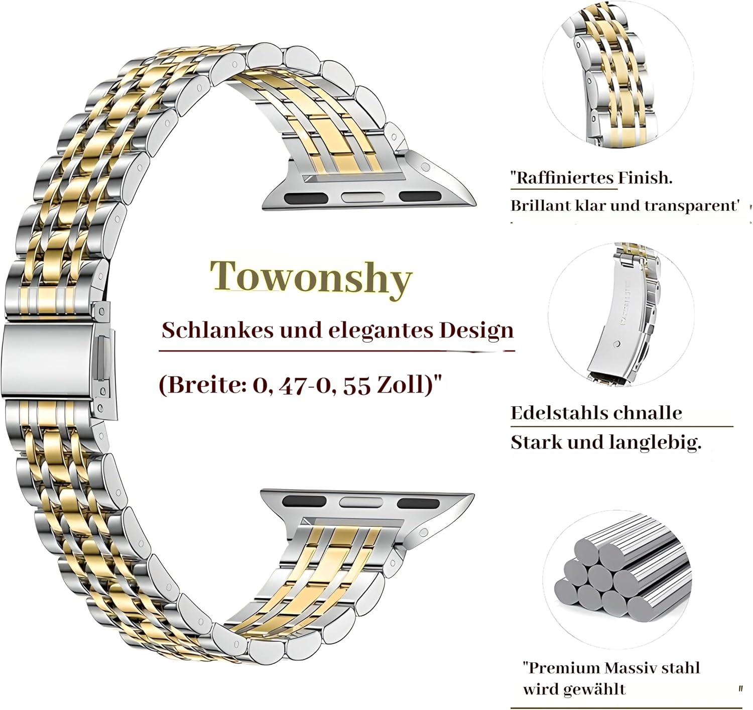 Thumbnail 3 de Towonshy Metall Armband Apple Watch 38–46 mm