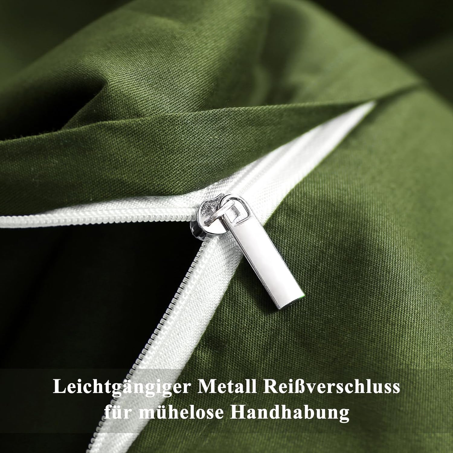 Thumbnail 5 de Aisbo Bettwäsche 135x200 Baumwolle 4teilig Olivgrün