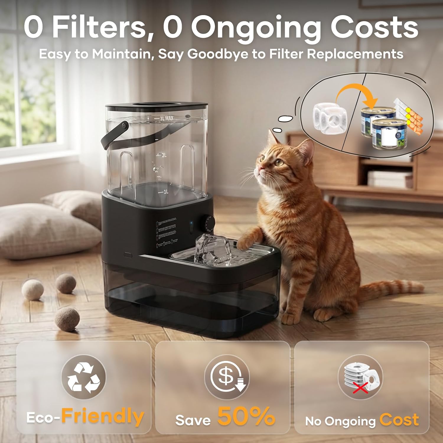 Detalle 1 de Cat Water Fountain, 3L