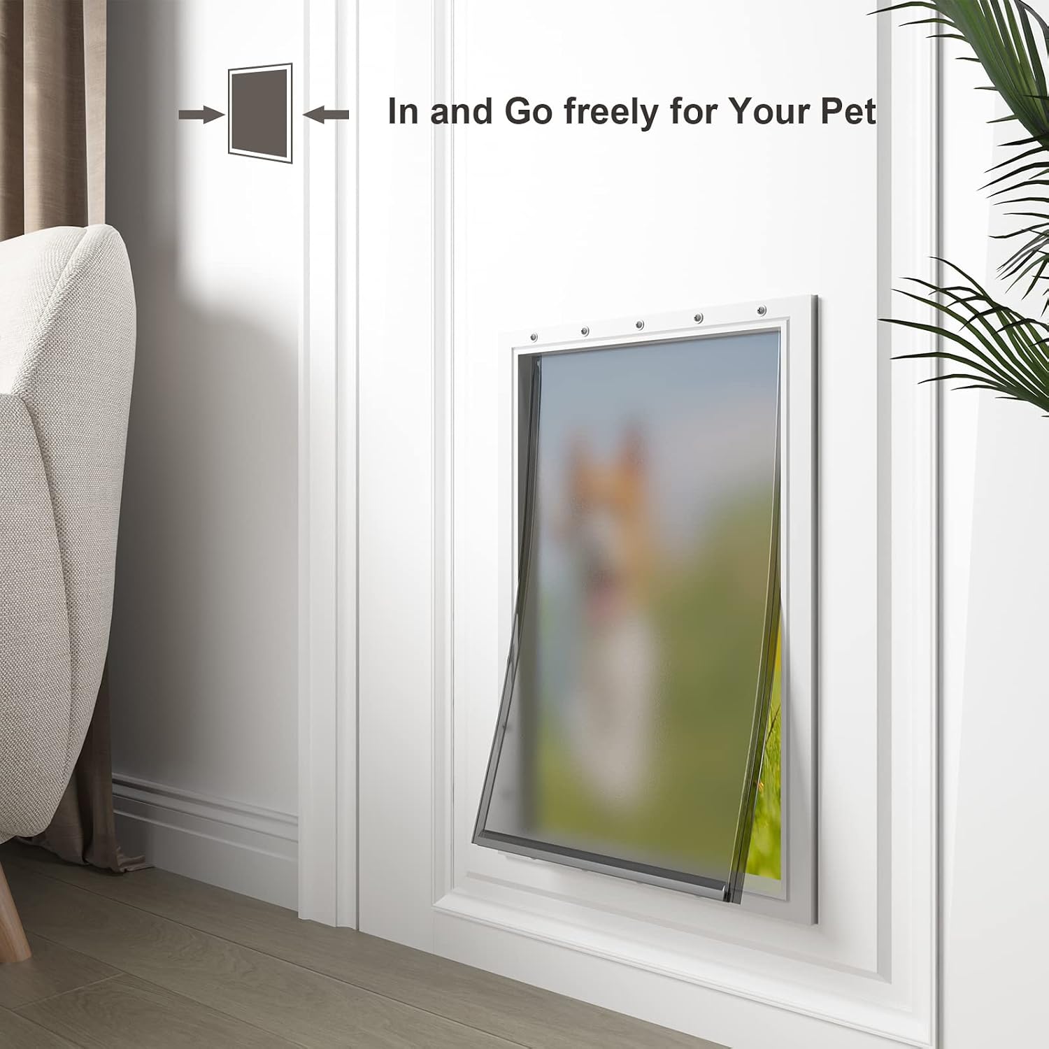 Detalle 1 de MIAOTONG Large Dog Door Replacement Flap, PVC, Weather-Resistant with Magnetic Closure