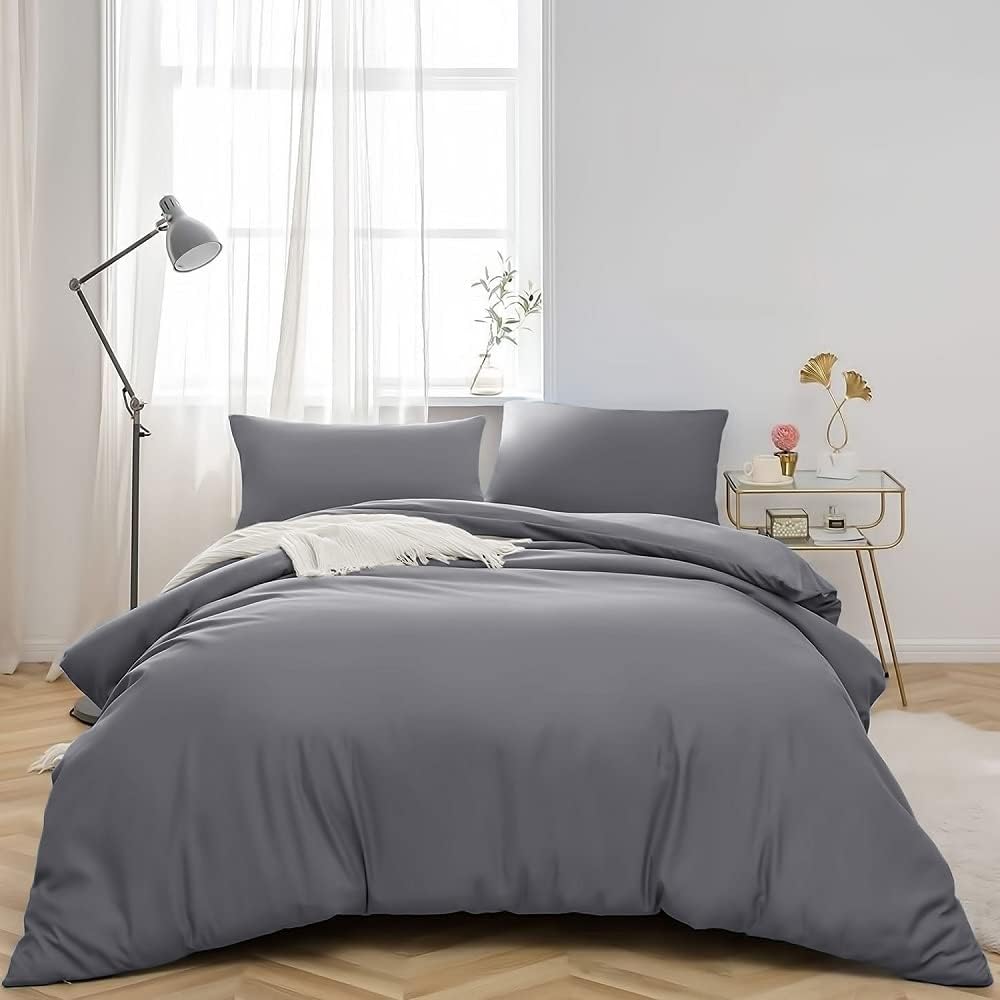 Detalle 2 de MOONLIGHT20015 double duvet cover set in grey with 2 pillowcases