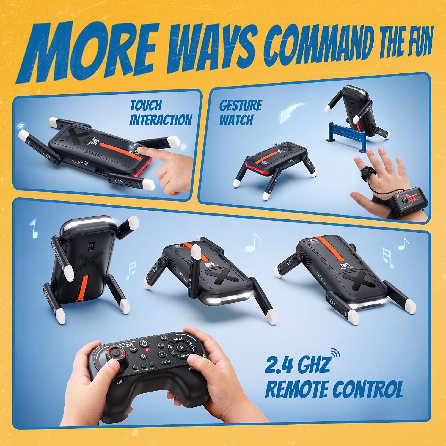 Detalle de Ruko R1 Mini Robot Dog with 4-Way Flips, Gesture Control and Programming
