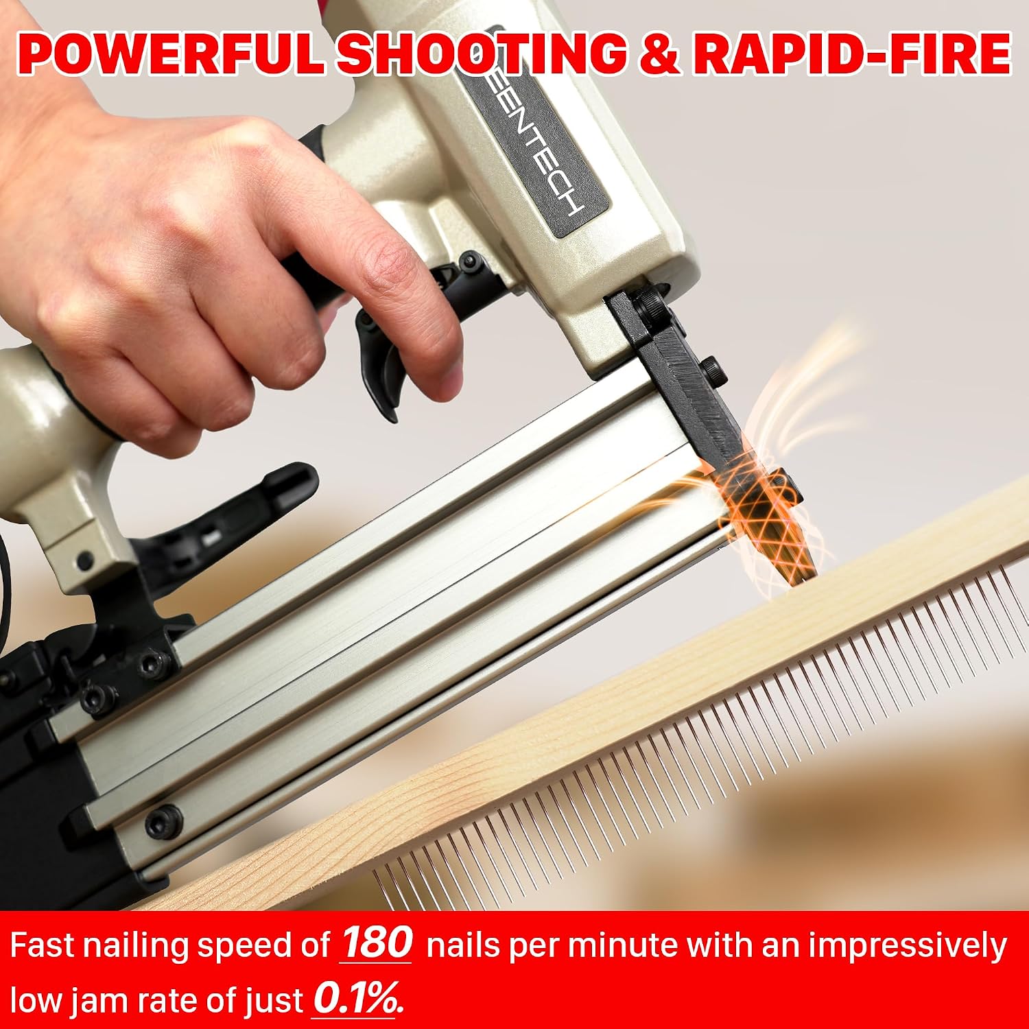 Detalle 2 de KEENTECH KT-P635A 23-Gauge Pneumatic Pin Nailer with 2,160 Pins