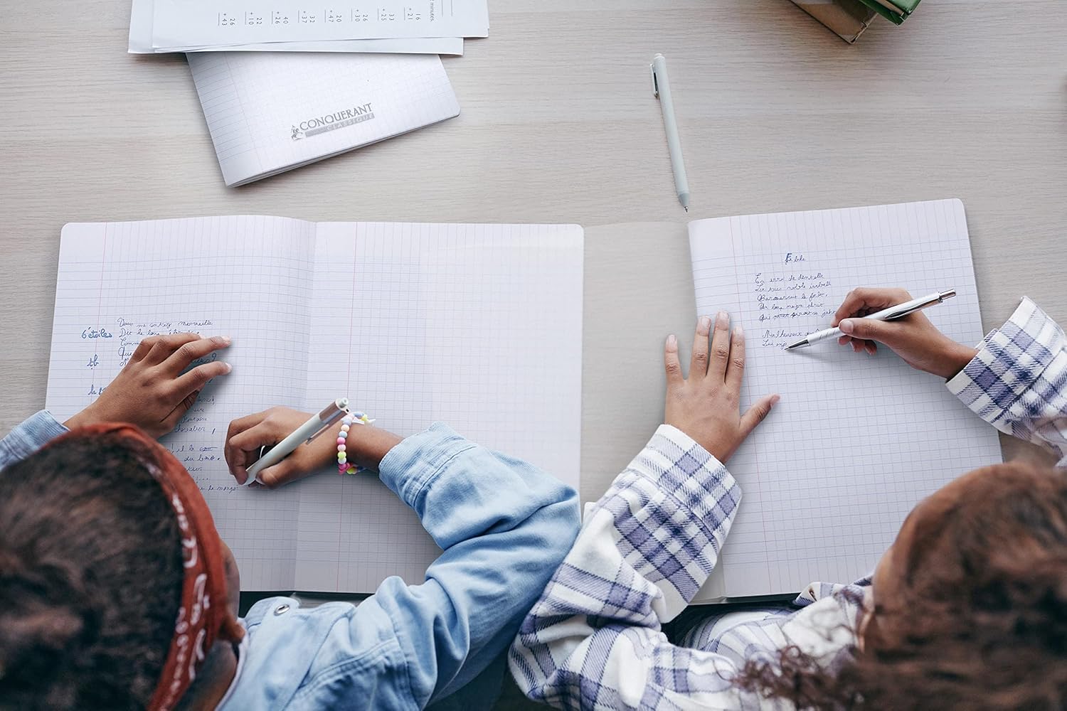 Thumbnail 4 de Conquérant – Lot de 3 Cahiers Classique 24x32, 96 Pages, Grands Carreaux Seyès, Couverture Polypro (Jaune, Vert, Bleu)