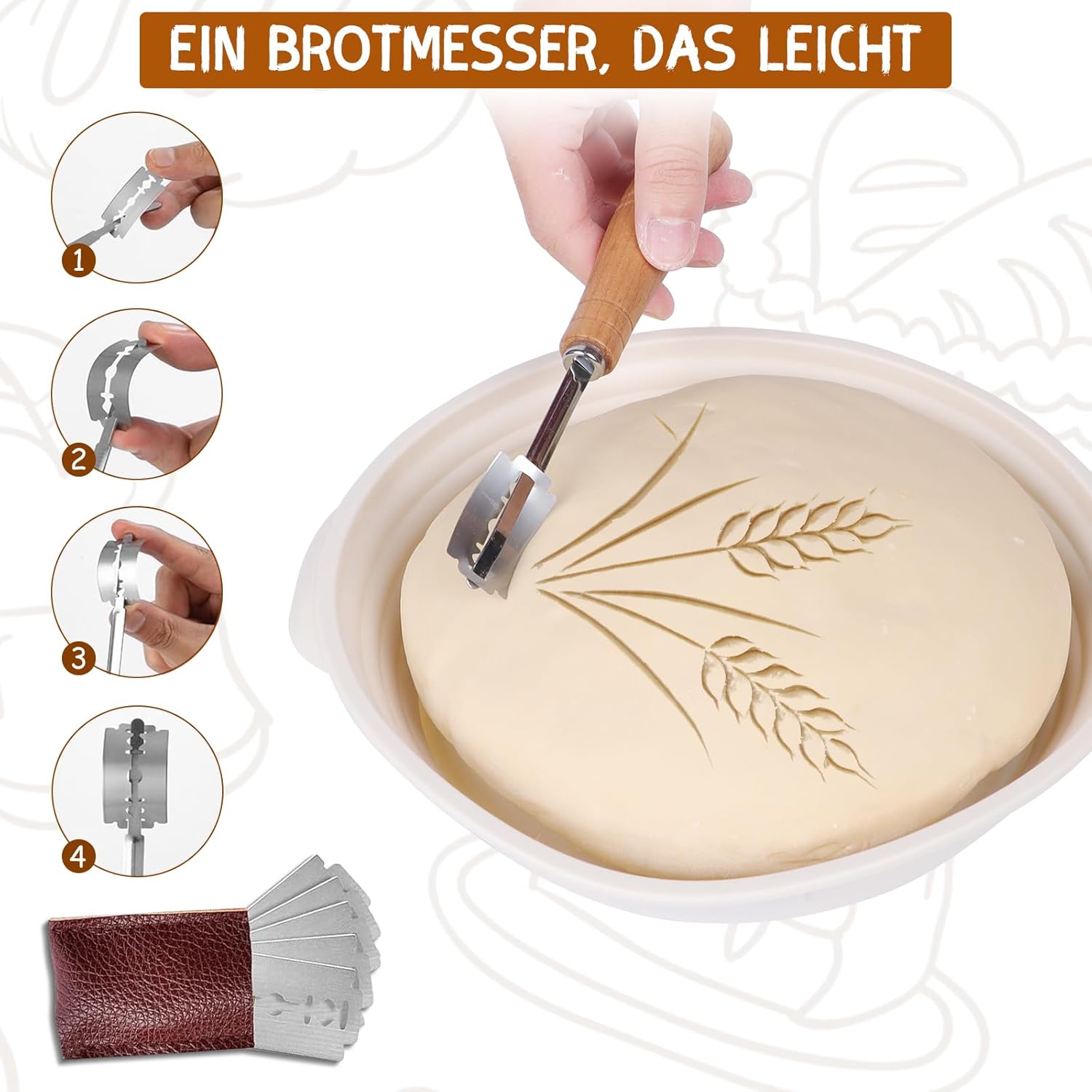 Thumbnail 6 de FIVAVA Brot-Gärkorb Set 9-teilig für 25 cm