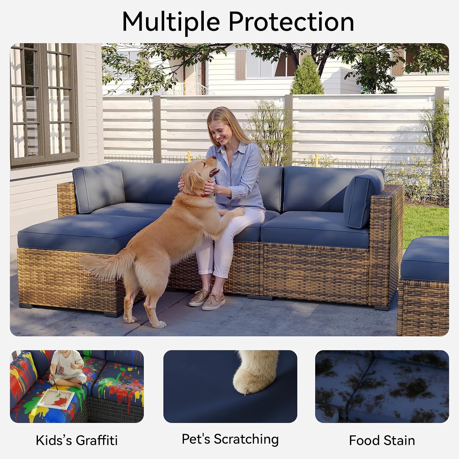 Detalle de Aoxun Patio Cushion Covers 11-Piece Set