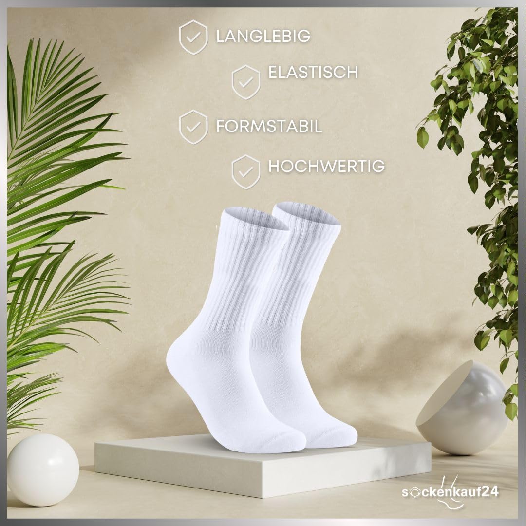 Detalle de sockenkauf24 Premium Tennissocken Unisex – gepolstert, atmungsaktiv & nachhaltig (5 Paar)