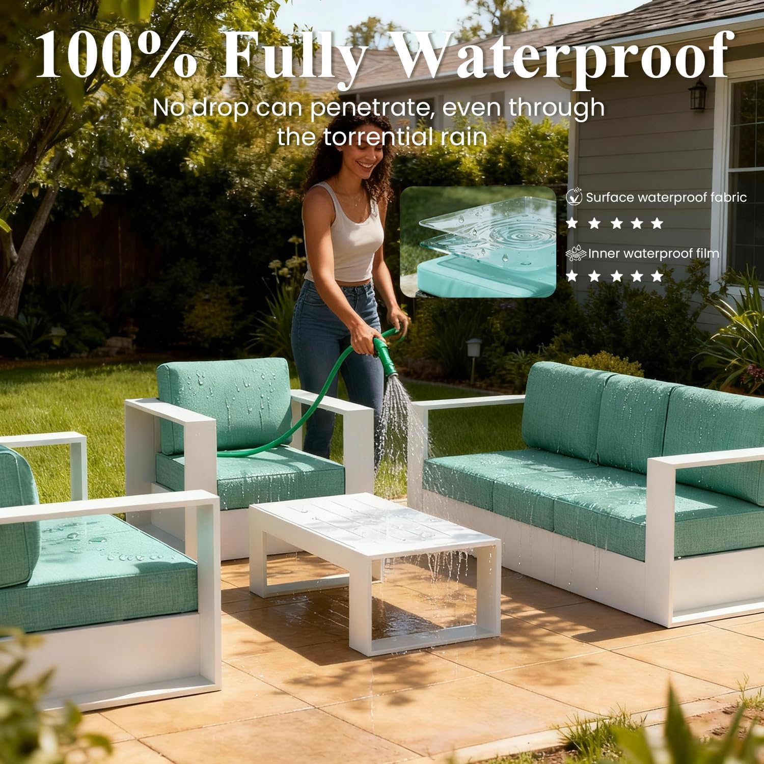 Detalle 2 de LayinSun Patio Furniture Set with 6-Inch Cushions