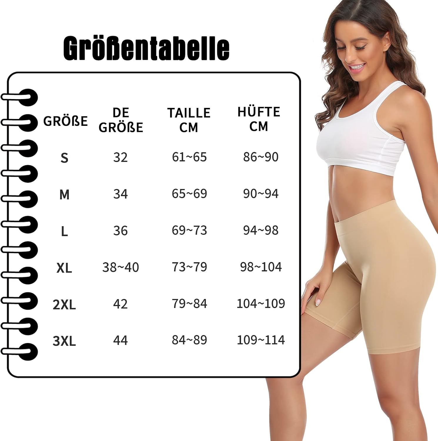 Detalle 2 de YARRCO Damen Unterhose Unter Rock Kurze Hose – High Waist Slipshort für Unterkleid & sportliche Aktivitäten