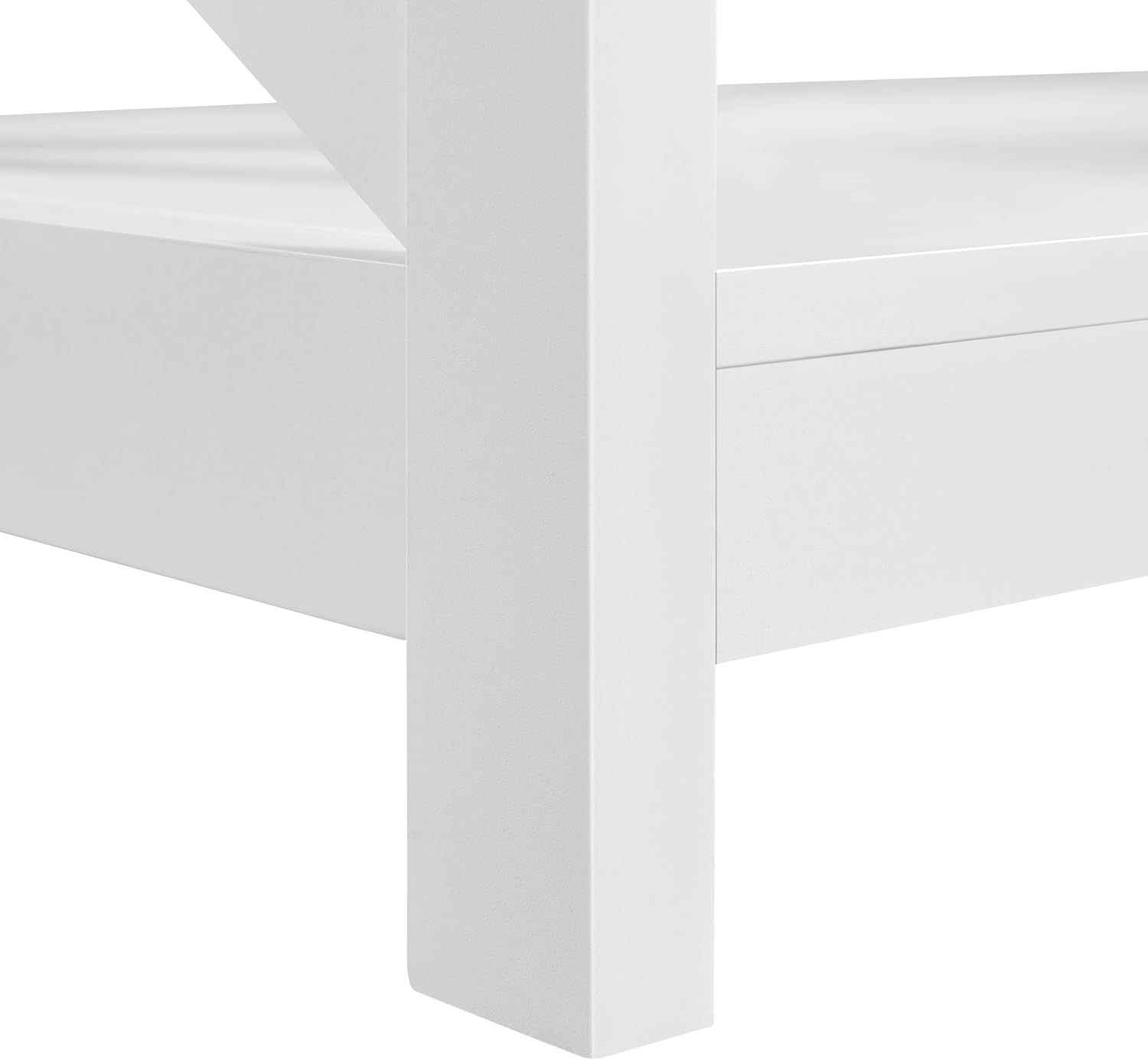 Thumbnail 6 de Yaheetech Tavolino da caffè basso da salotto con 2 ripiani in MDF e piano inferiore grande, bianco 100 x 50 x 45 cm