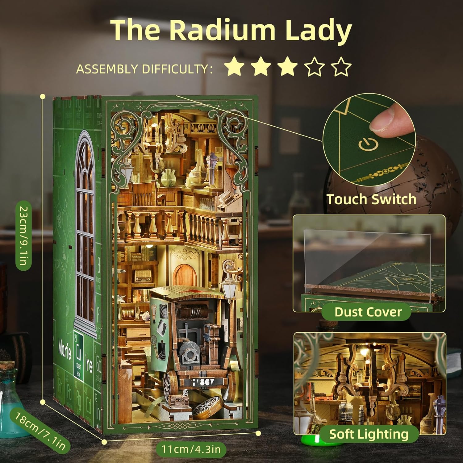 Detalle de CCCDF The Radium Lady Book Nook Kit (DIY miniature booknook scene)