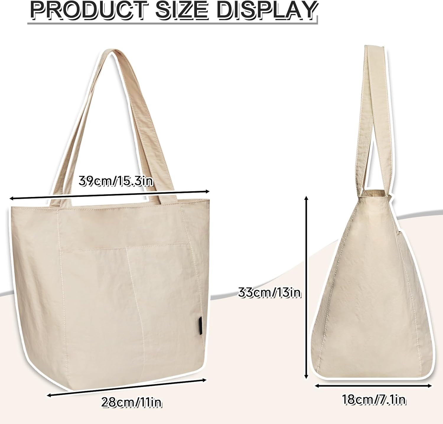 Thumbnail 3 de Boziee Unisex Schultertasche im minimalistischen Look – Shopper Tote Bag aus Nylon für Alltag, Büro & Reisen