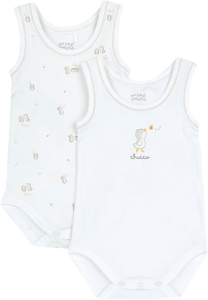 Thumbnail 5 de Chicco Body Bébé sans manches avec ouverture confort et rabat – Lot de 2, coton léger