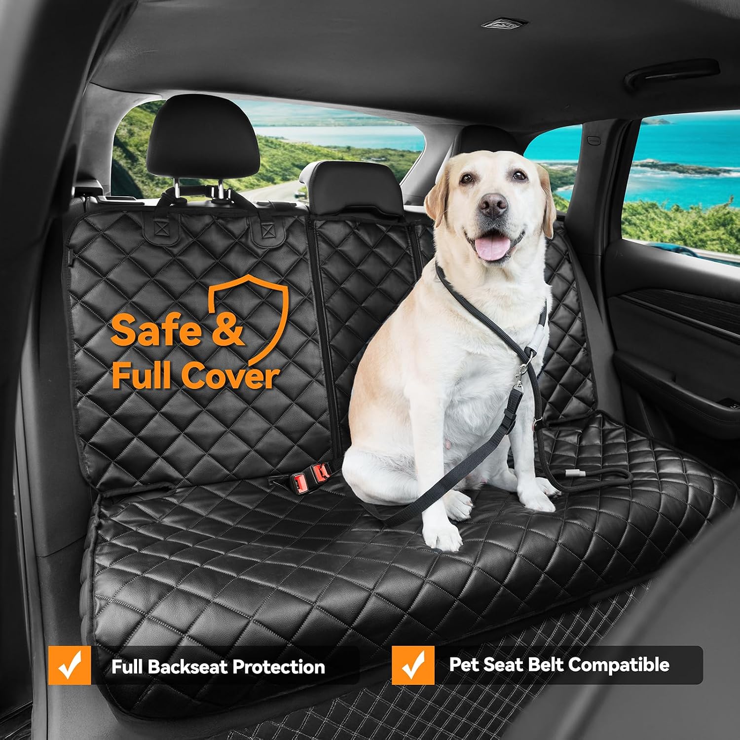 Detalle 2 de Dog Car Seat Cover XL PU Leather
