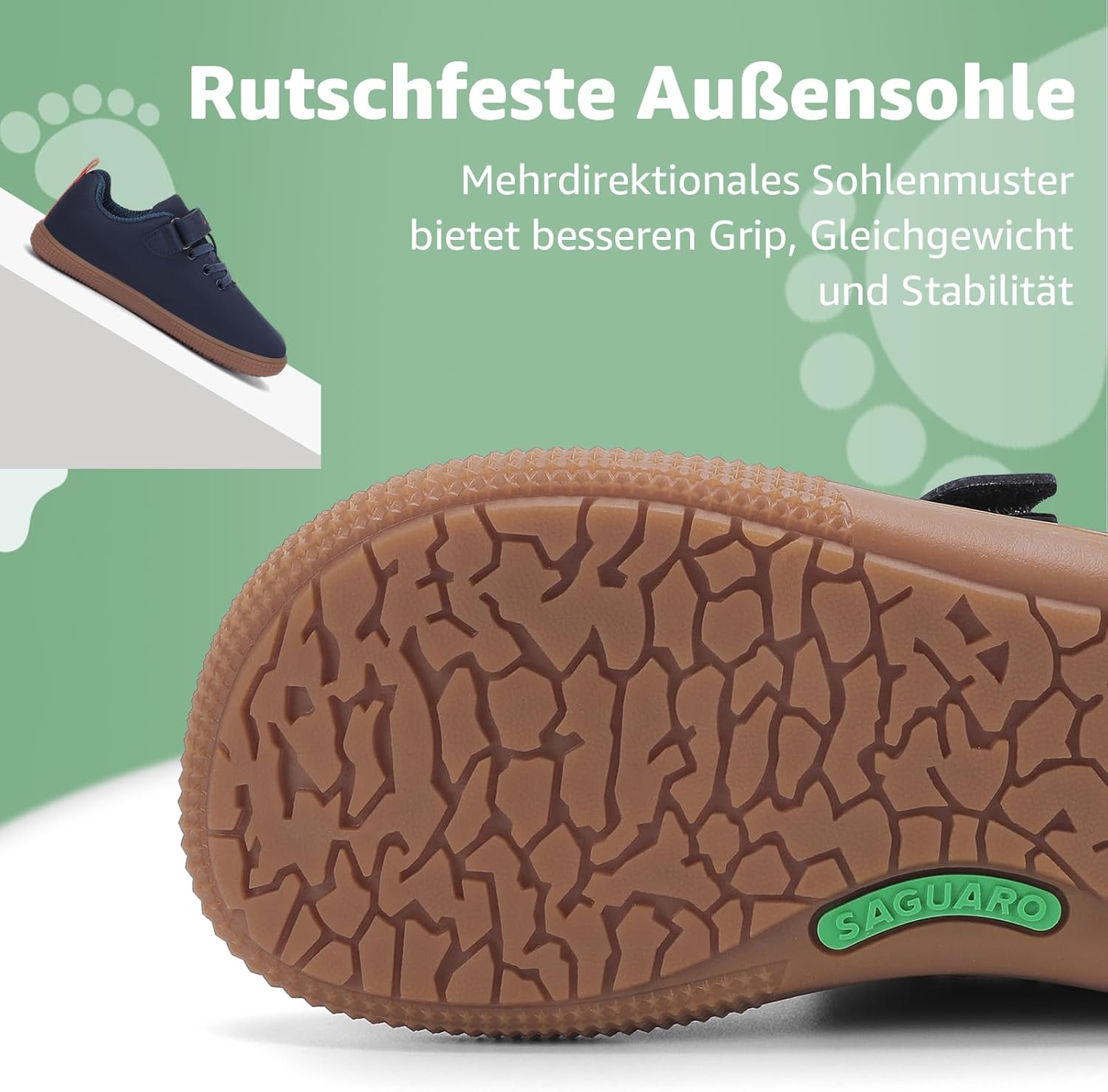 Thumbnail 4 de SAGUARO Barfußschuhe Kinder – Barfuß Sneaker, breiter Vorderfuß, Innen- und Außenbereich, Größe 25–36