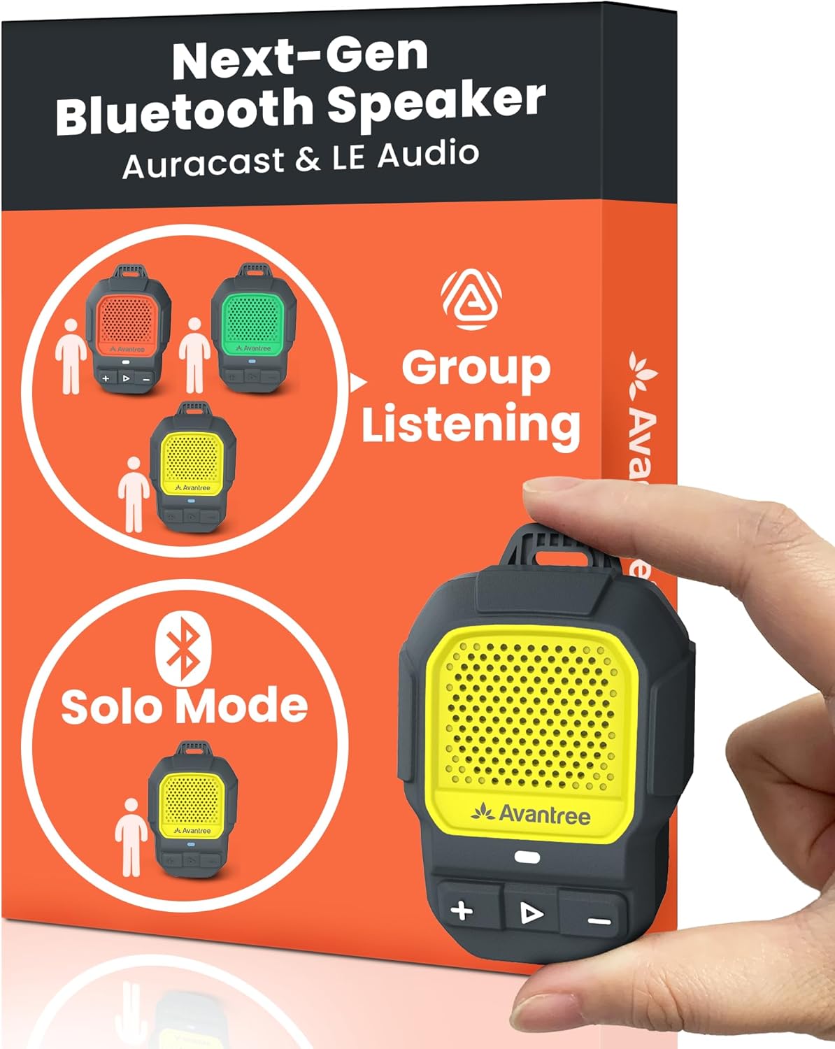 Avantree Clip-On Auracast Speaker – Next-Gen Bluetooth LE Audio Mini Speaker