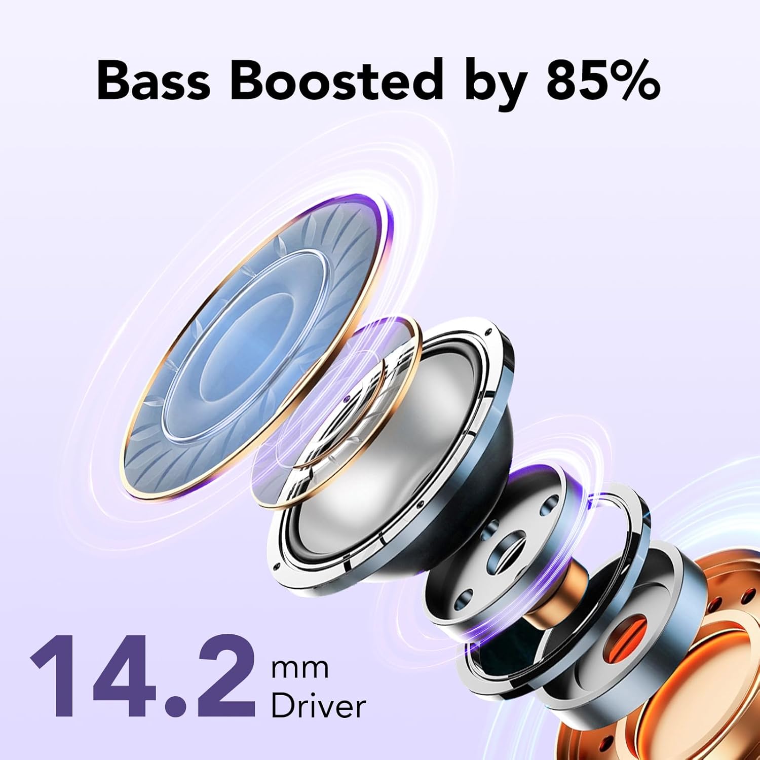 Thumbnail 1 de Bluetooth In-Ear Kopfhörer mit Noise Cancelling, 4-ENC-Mikrofonen und Bluetooth 5.3 (50 Std., IPX11) – Phantom-Violett